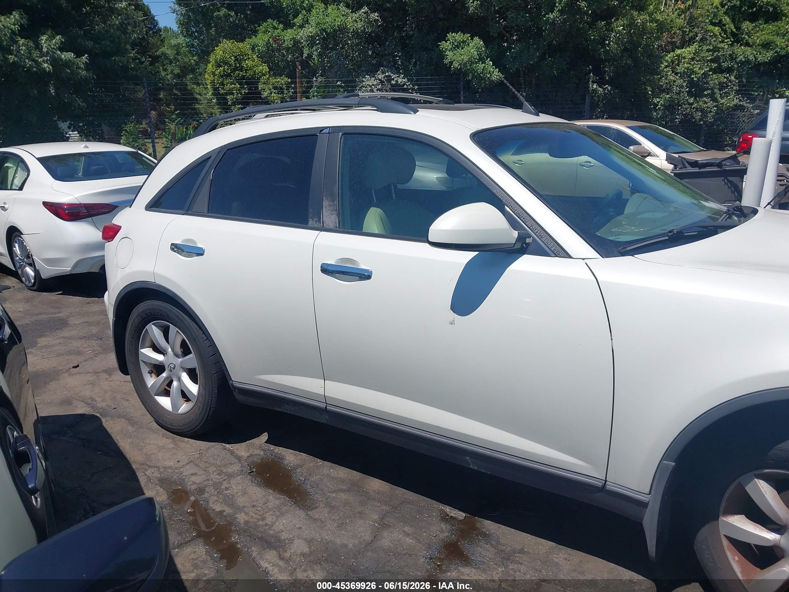 2005 Infiniti Fx35   White vin: JNRAS08W45X206492