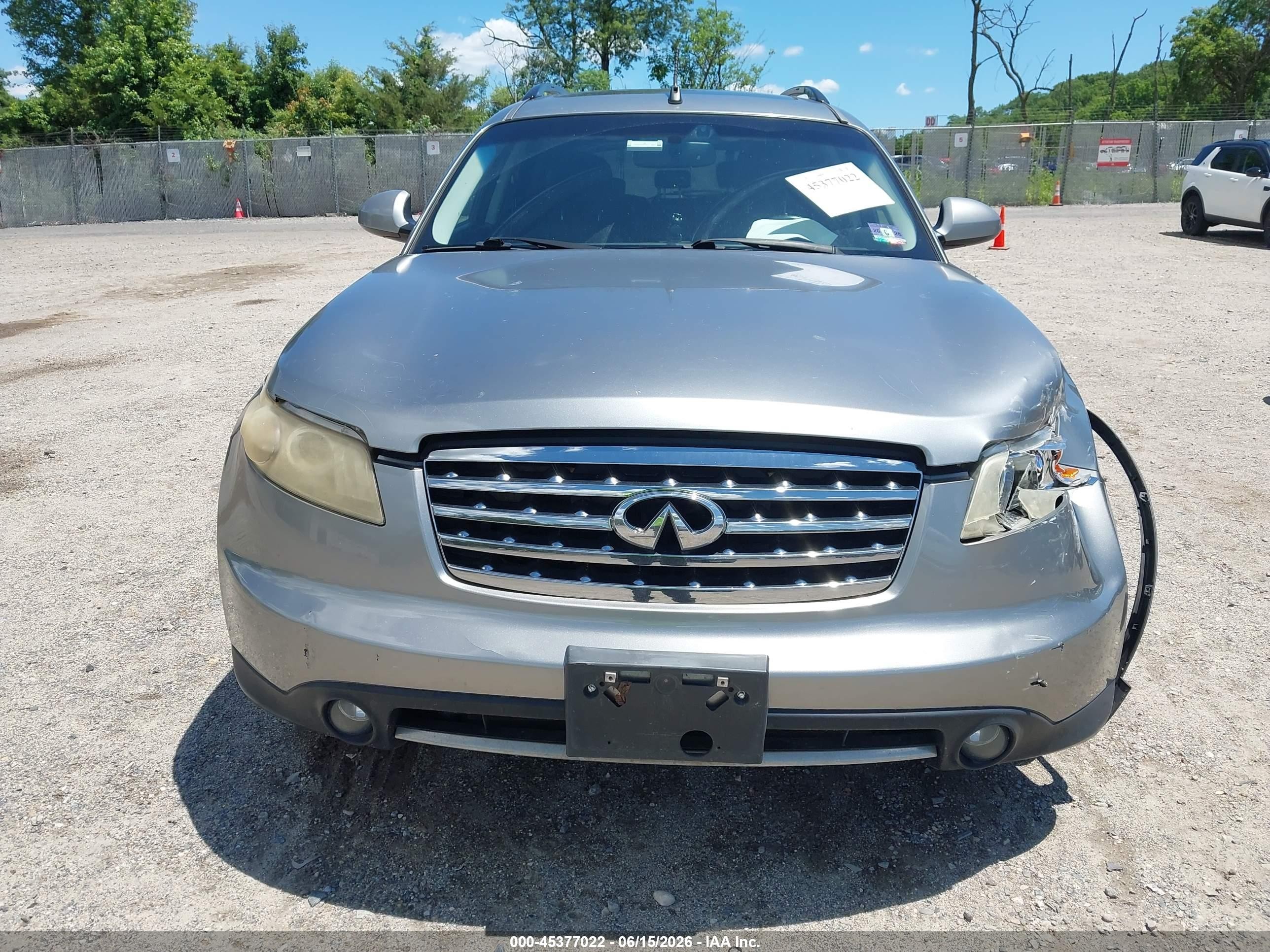2006 Infiniti Fx35 Серый vin: JNRAS08W46X203819