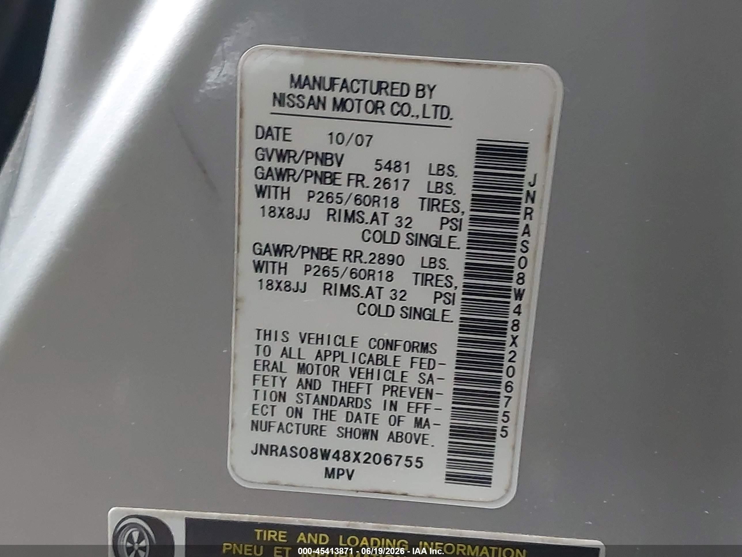 2008 Infiniti Fx35   Silver vin: JNRAS08W48X206755