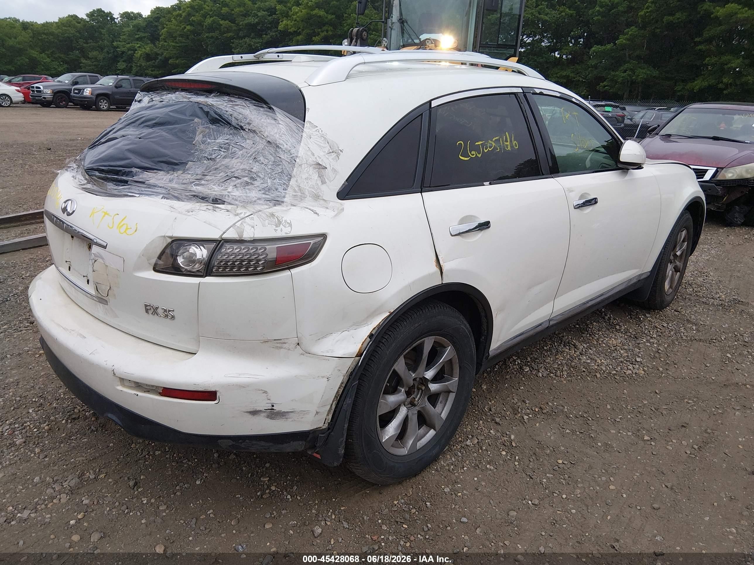 2008 Infiniti Fx35   White vin: JNRAS08W58X208577