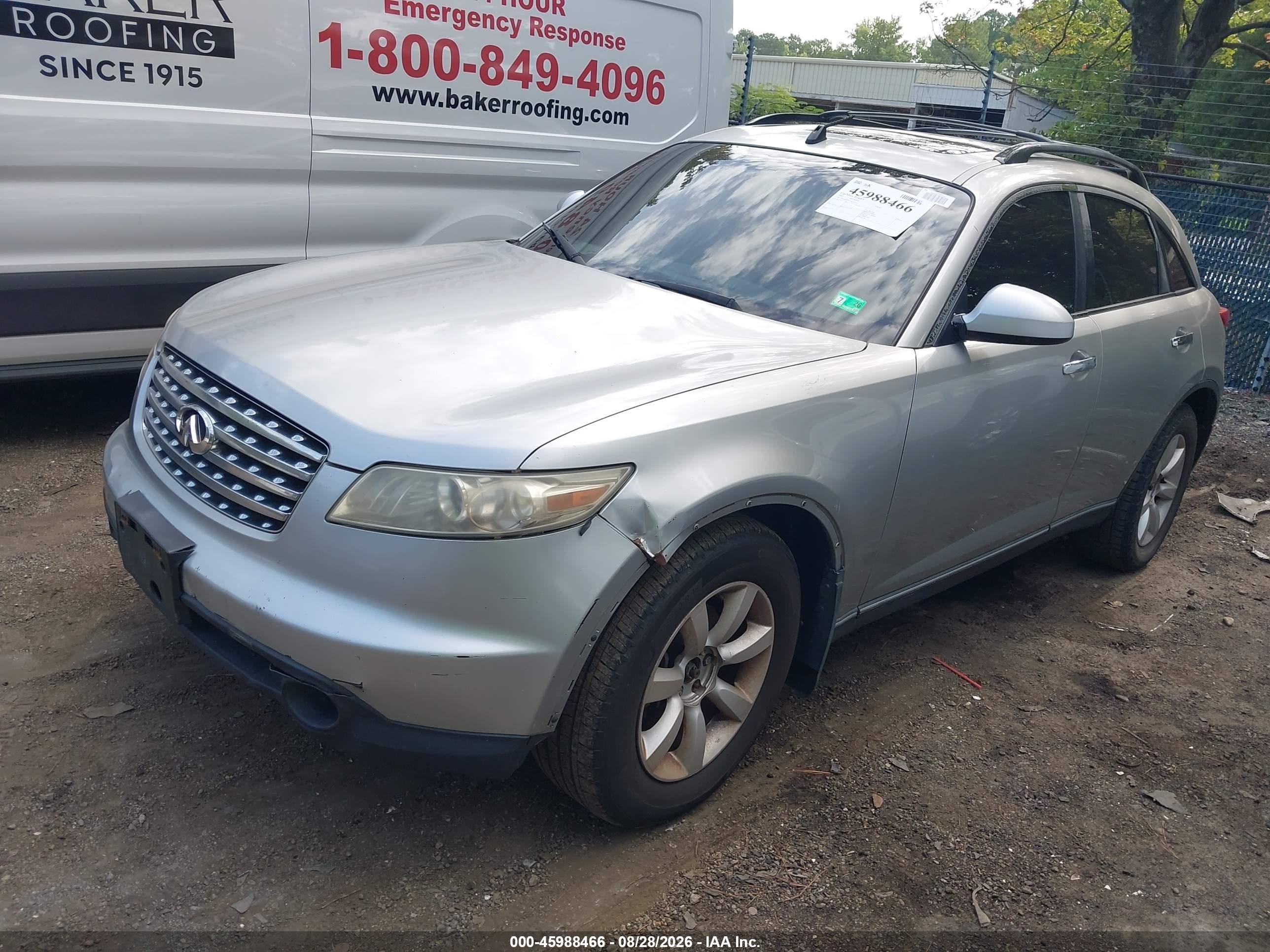 2005 Infiniti Fx35 Silver vin: JNRAS08W75X216353