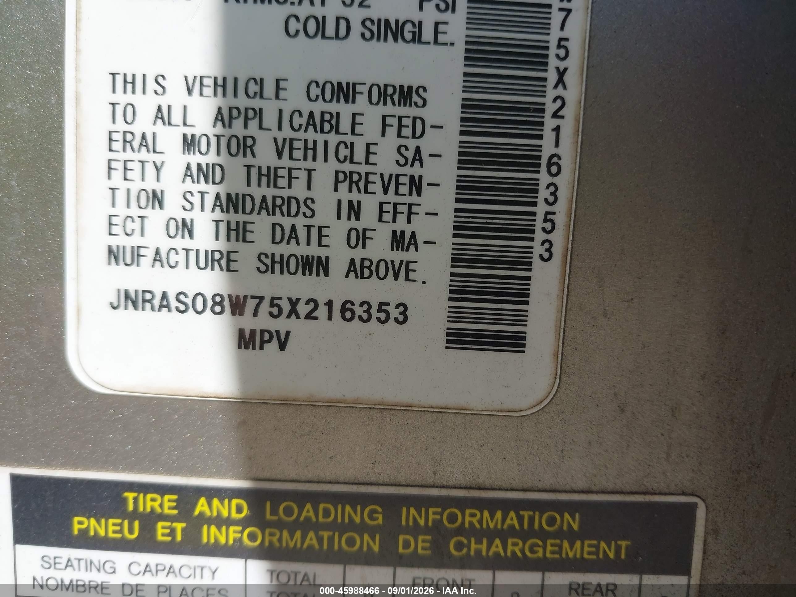 2005 Infiniti Fx35 Silver vin: JNRAS08W75X216353