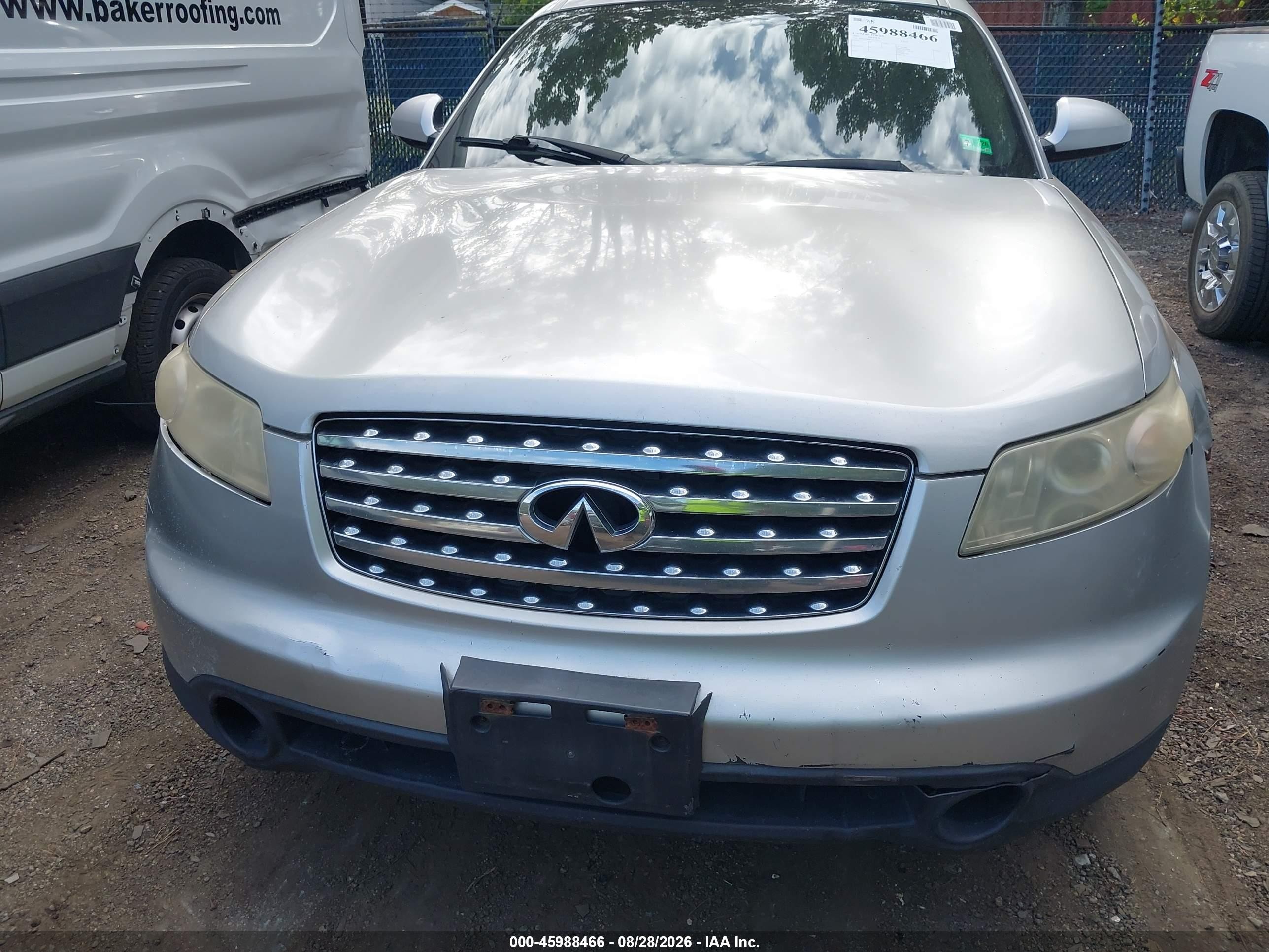 2005 Infiniti Fx35 Silver vin: JNRAS08W75X216353