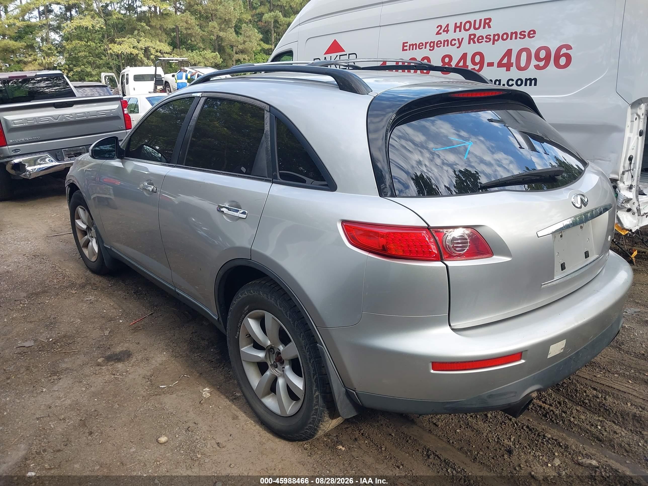 2005 Infiniti Fx35 Silver vin: JNRAS08W75X216353
