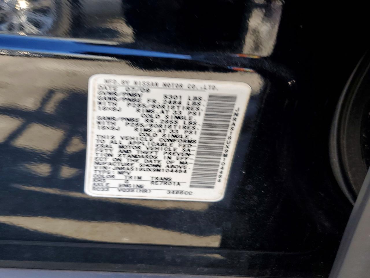 2009 Infiniti Fx35 Base Black vin: JNRAS18UX9M104464