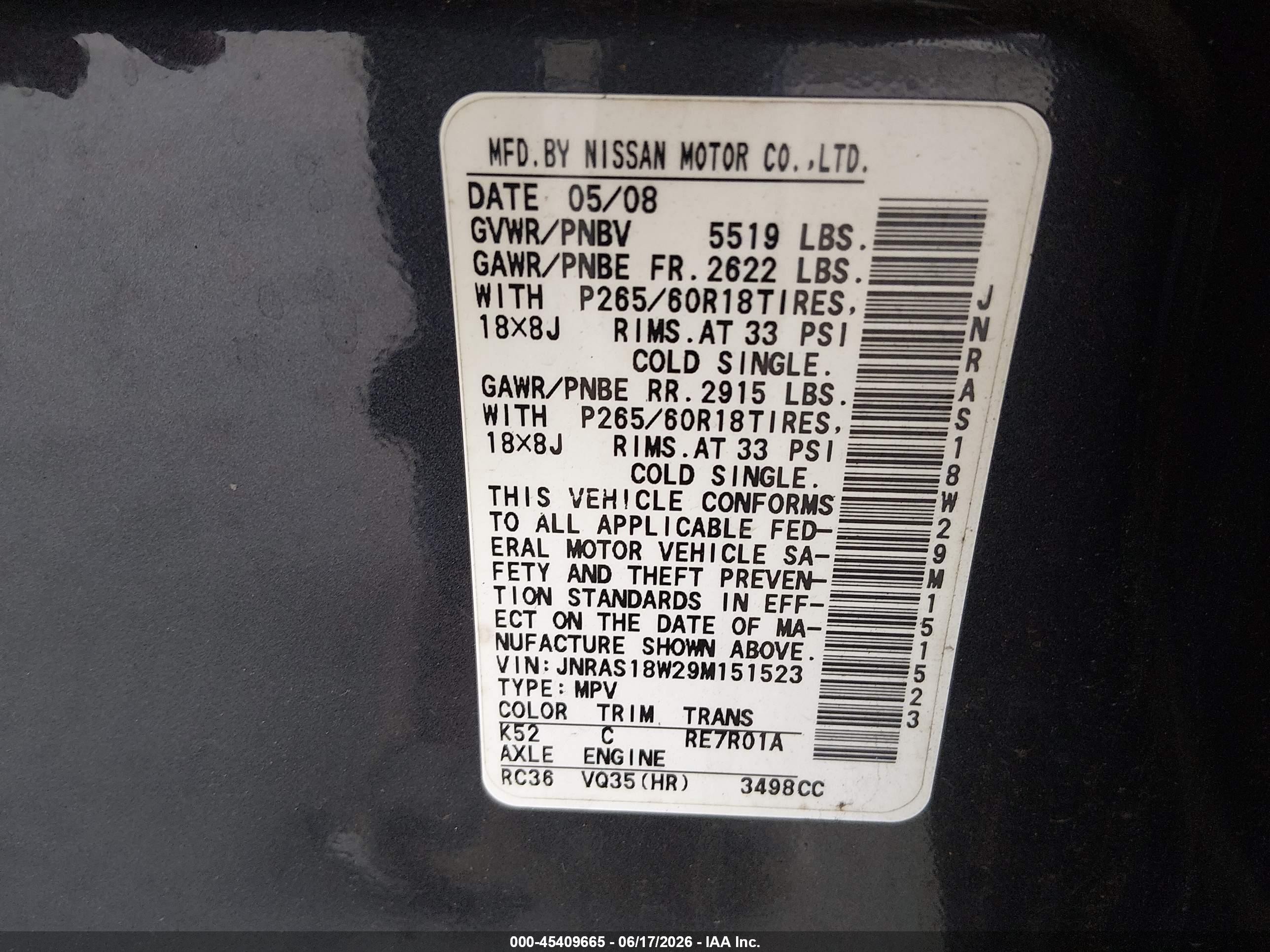 2009 Infiniti Fx35 Gray vin: JNRAS18W29M151523