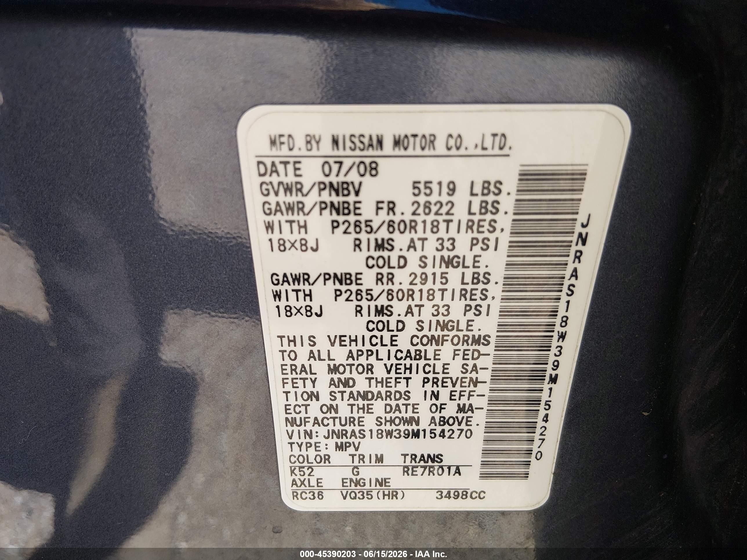 2009 Infiniti Fx35   Gray vin: JNRAS18W39M154270