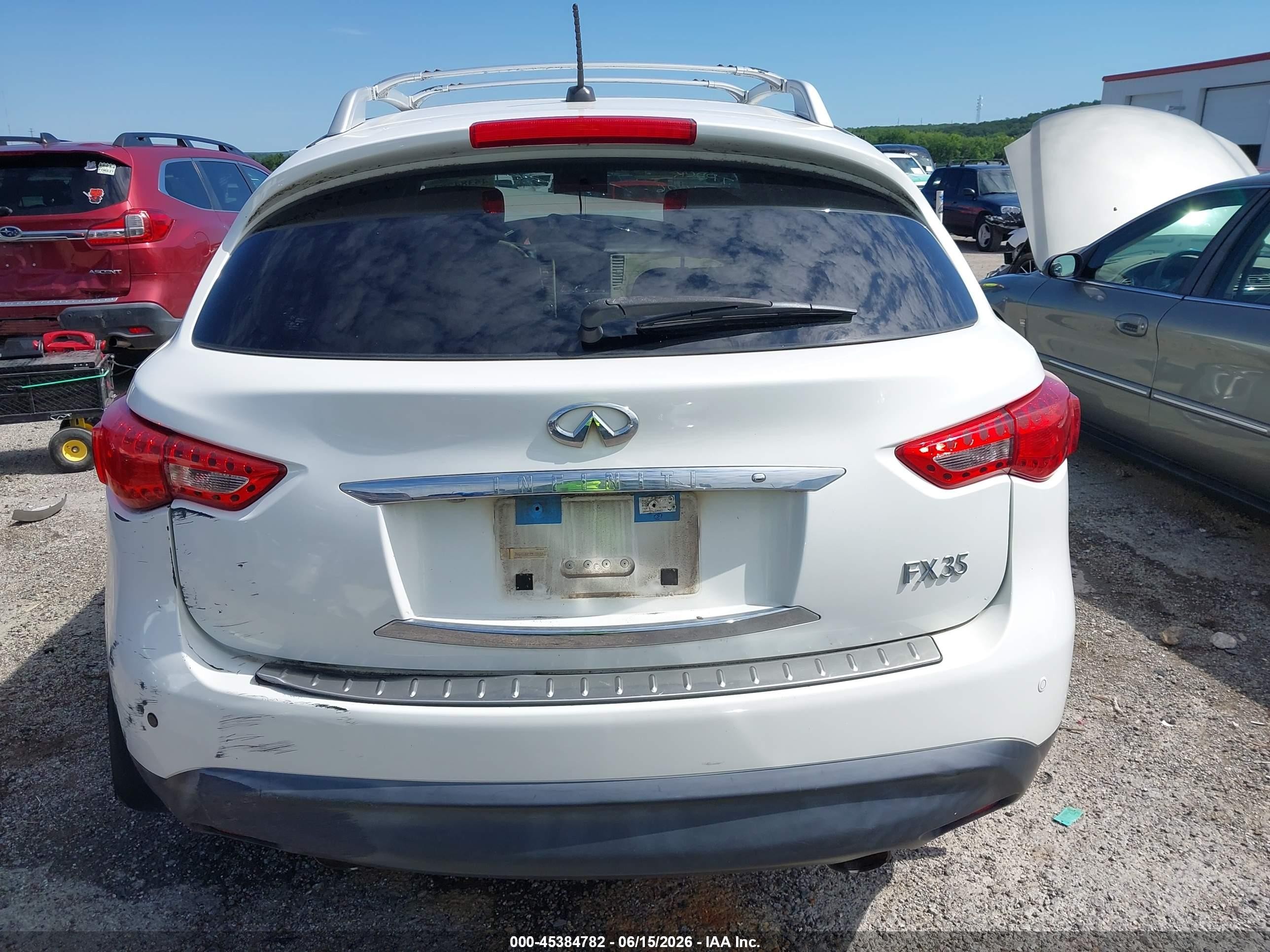 2009 Infiniti Fx35 White vin: JNRAS18W59M159244
