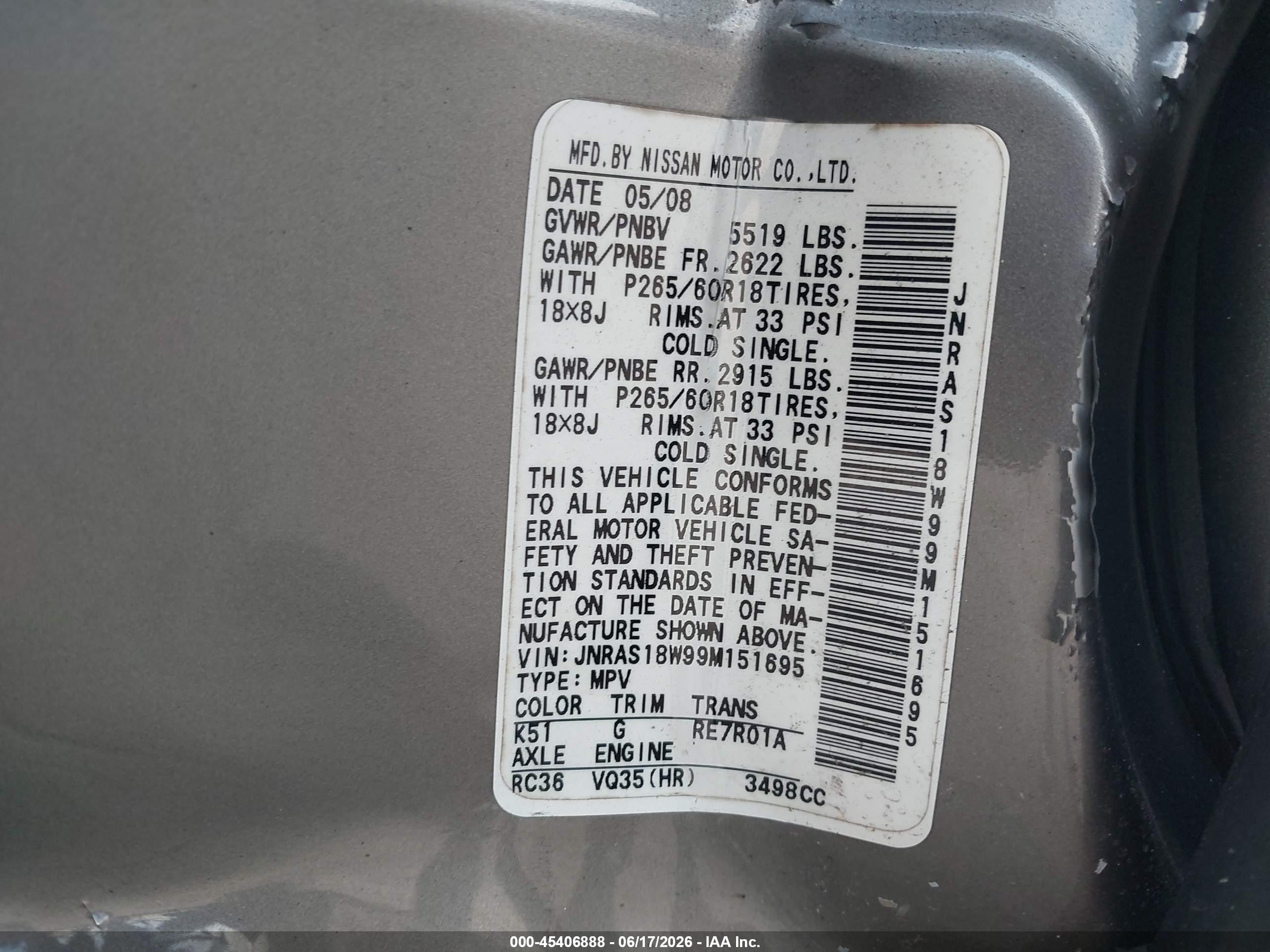2009 Infiniti Fx35   Gray vin: JNRAS18W99M151695
