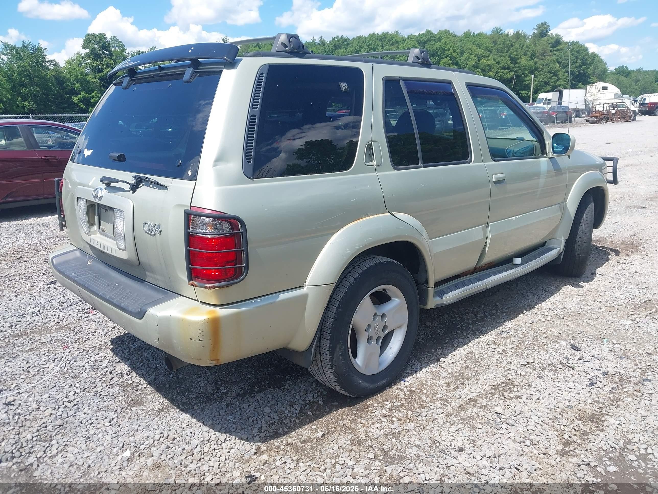 2001 Infiniti Qx4 Luxury Gold vin: JNRDR09Y41W214956