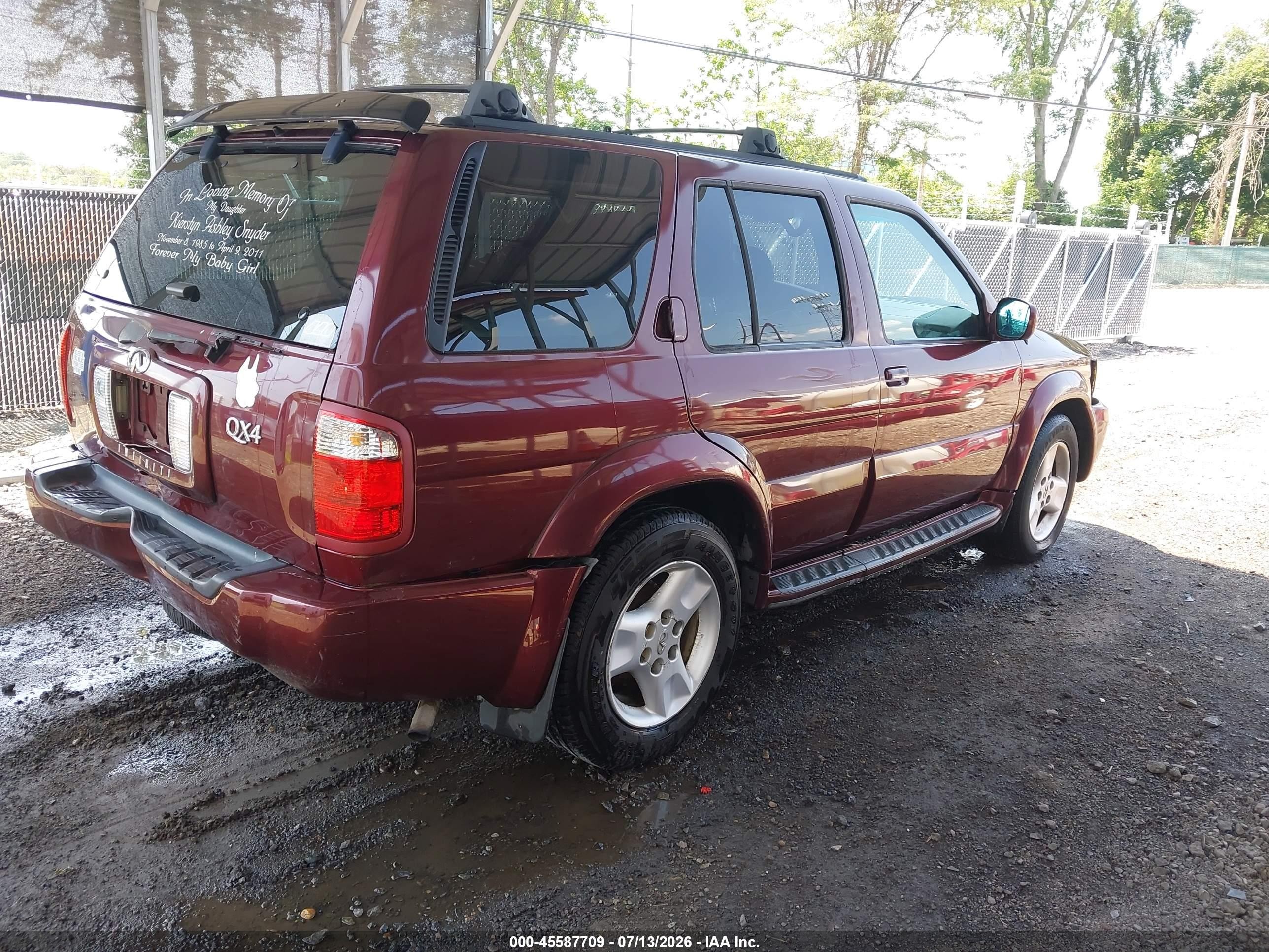 2002 Infiniti Qx4 Luxury Maroon vin: JNRDR09Y42W261504