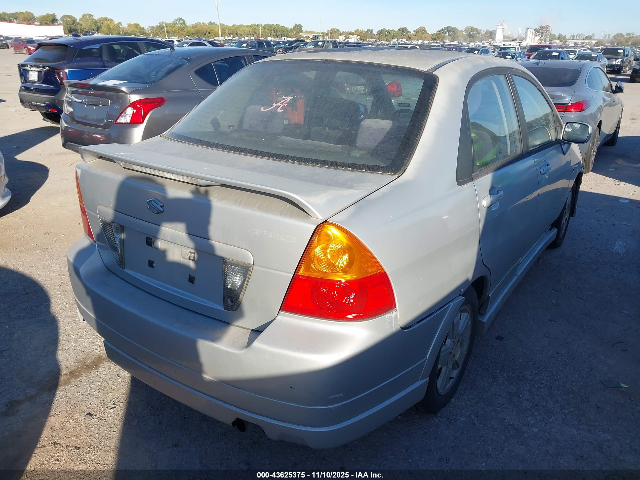 2002 Suzuki Aerio   Gray vin: JS2RA41S825104520