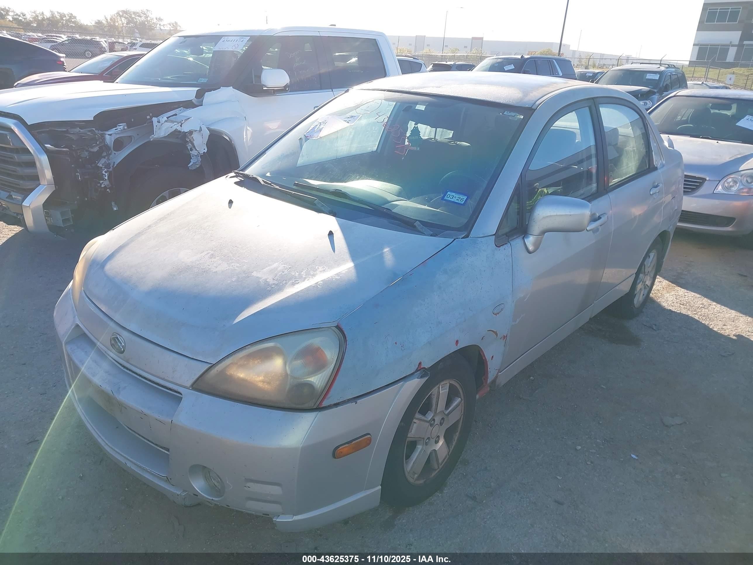 2002 Suzuki Aerio   Gray vin: JS2RA41S825104520