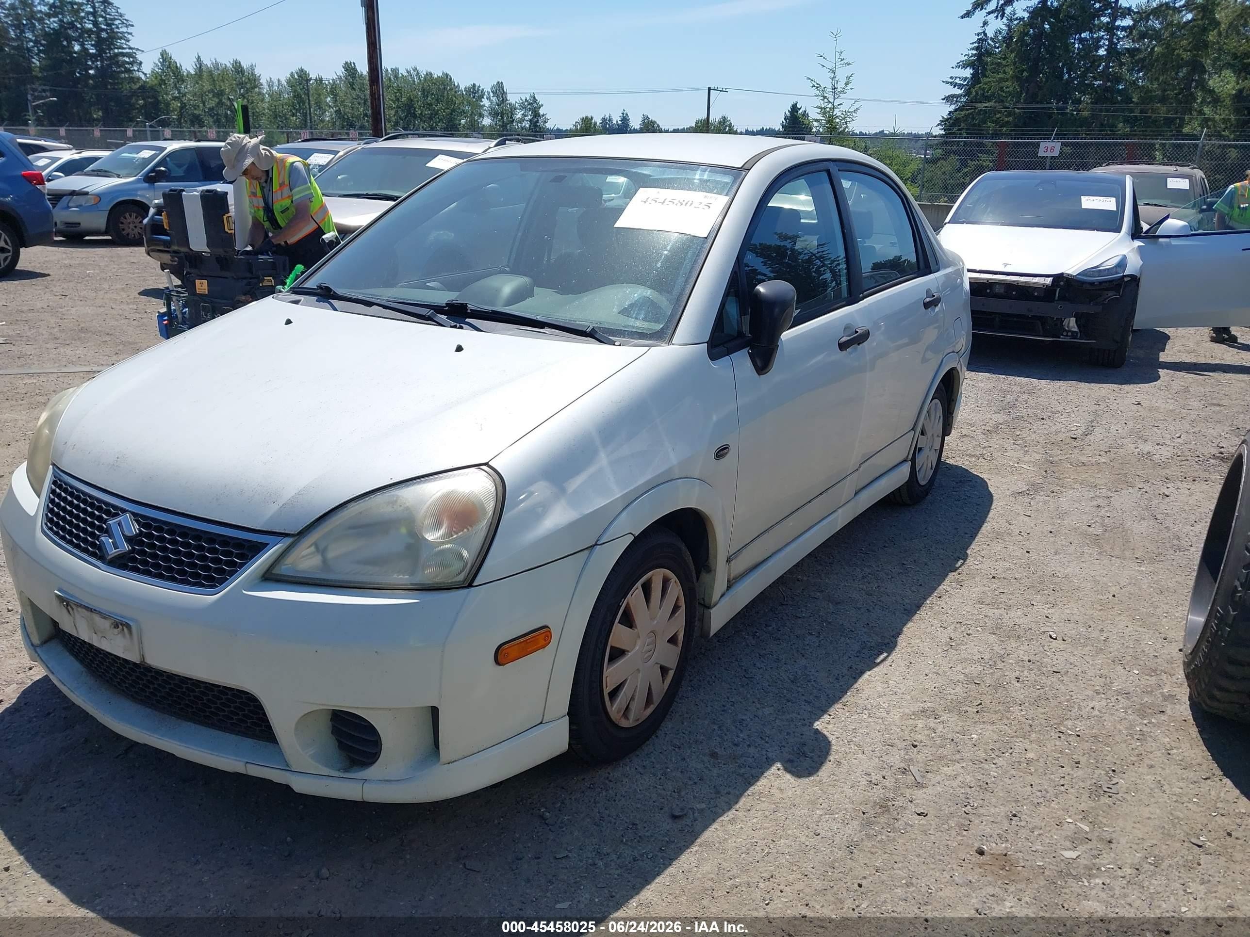 2007 Suzuki Aerio   White vin: JS2RA62S075353783
