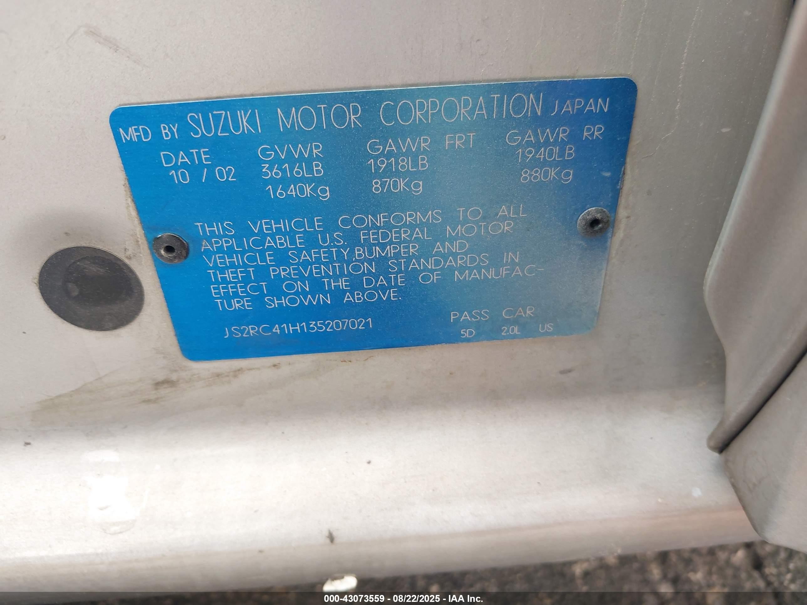 2003 Suzuki Aerio Sx   Silver vin: JS2RC41H135207021