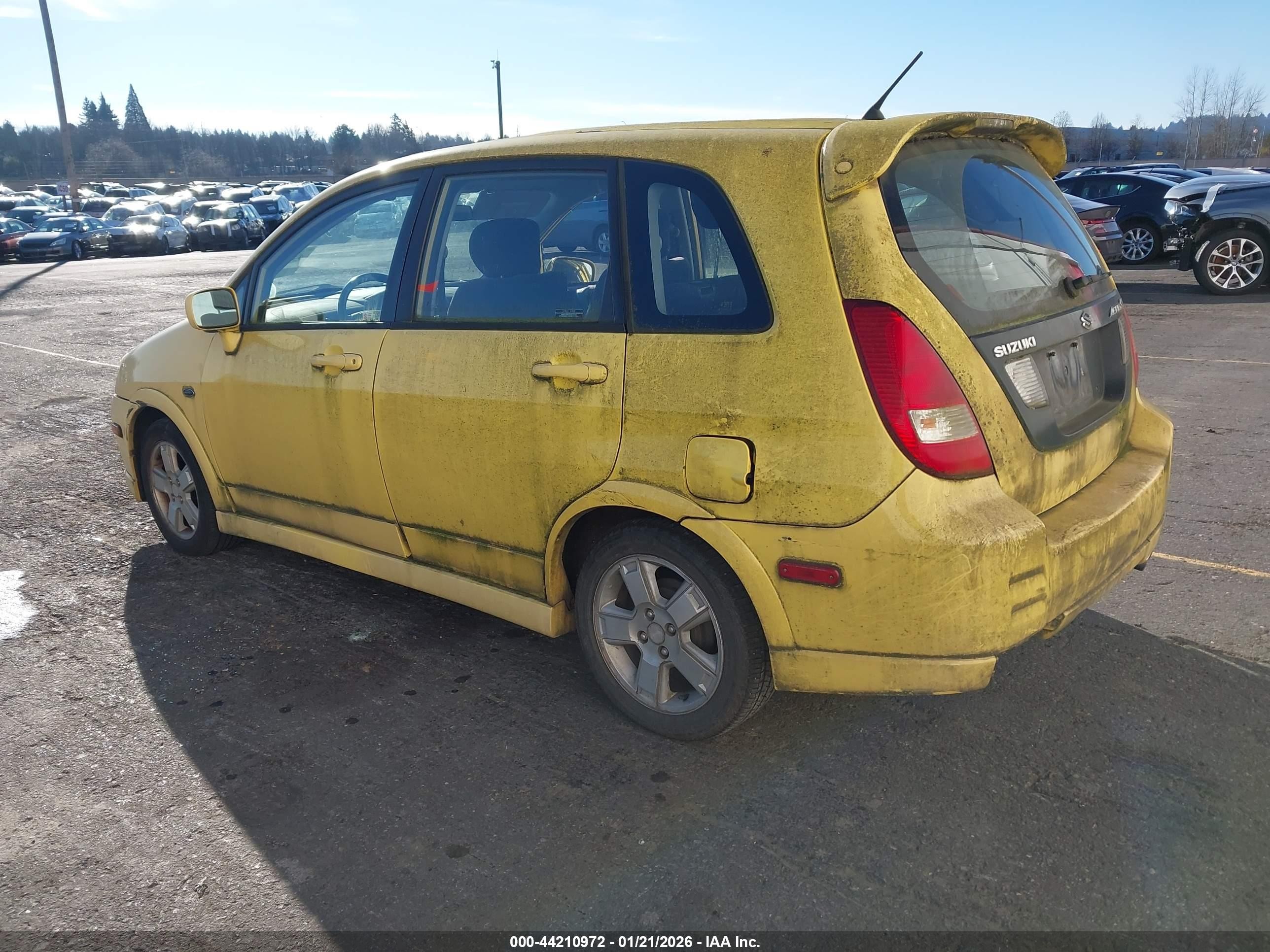 2003 Suzuki Aerio Sx   Yellow vin: JS2RC41HX35203128