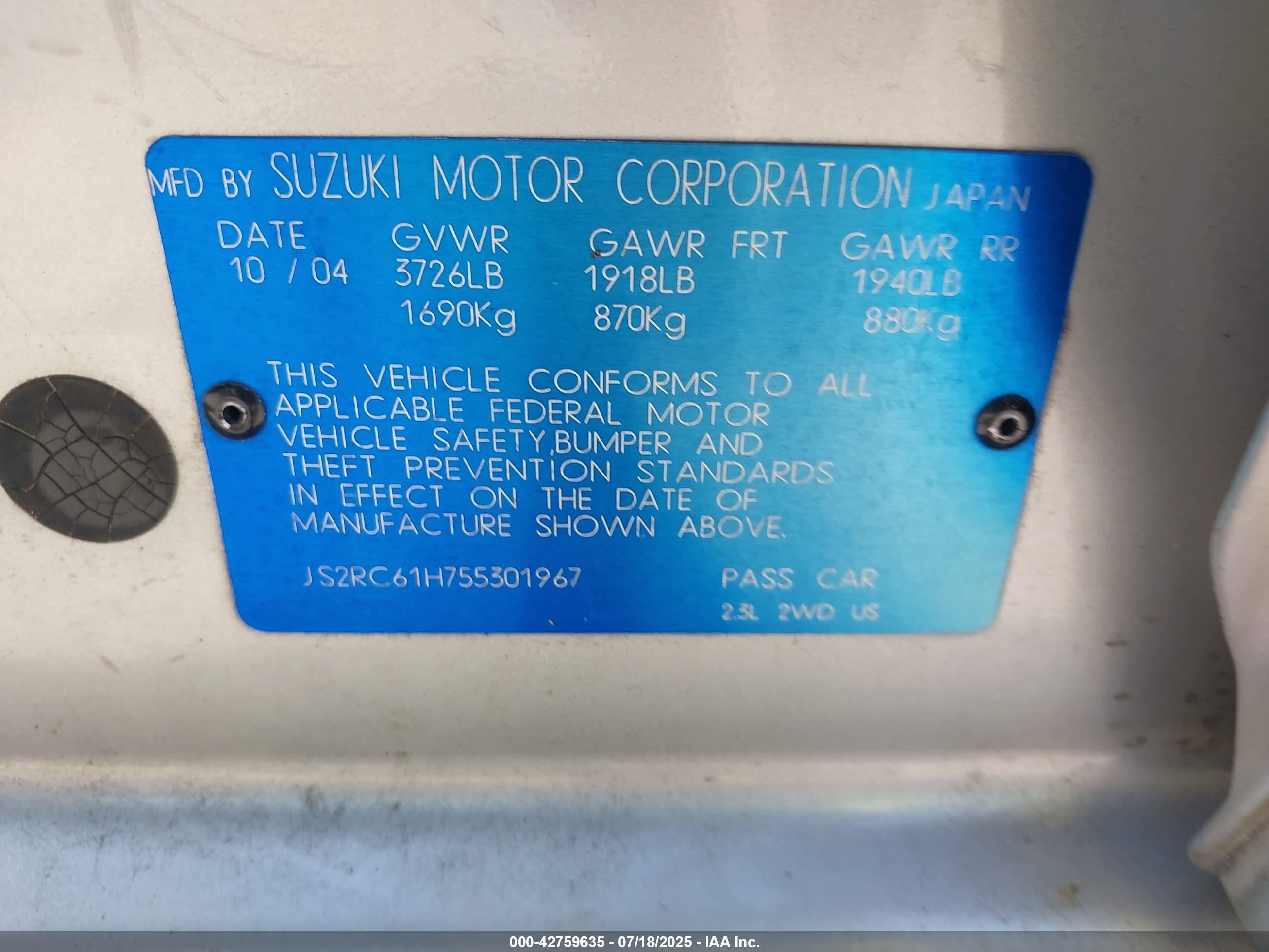 2005 Suzuki Aerio Sx   Silver vin: JS2RC61H755301967