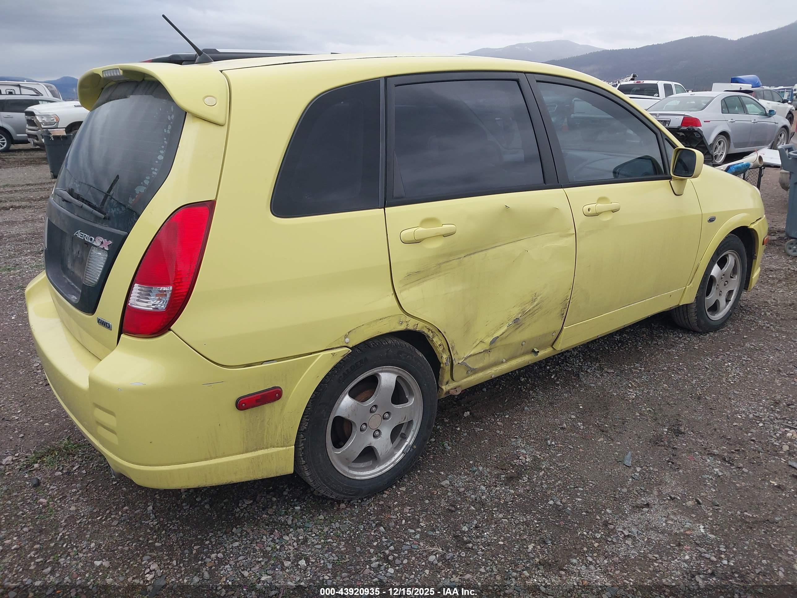 2004 Suzuki Aerio Sx   Yellow vin: JS2RD61H745251230