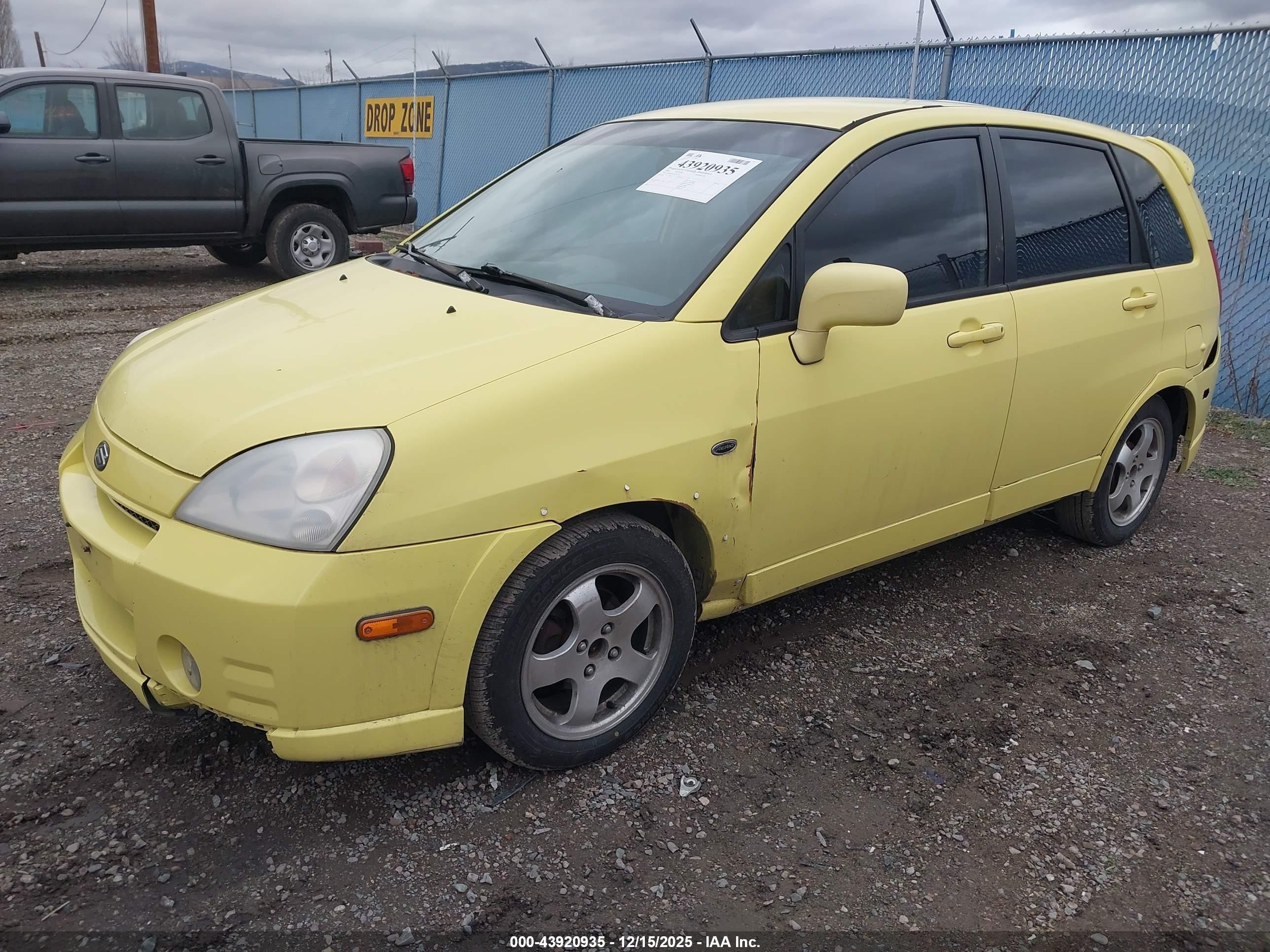 2004 Suzuki Aerio Sx   Yellow vin: JS2RD61H745251230