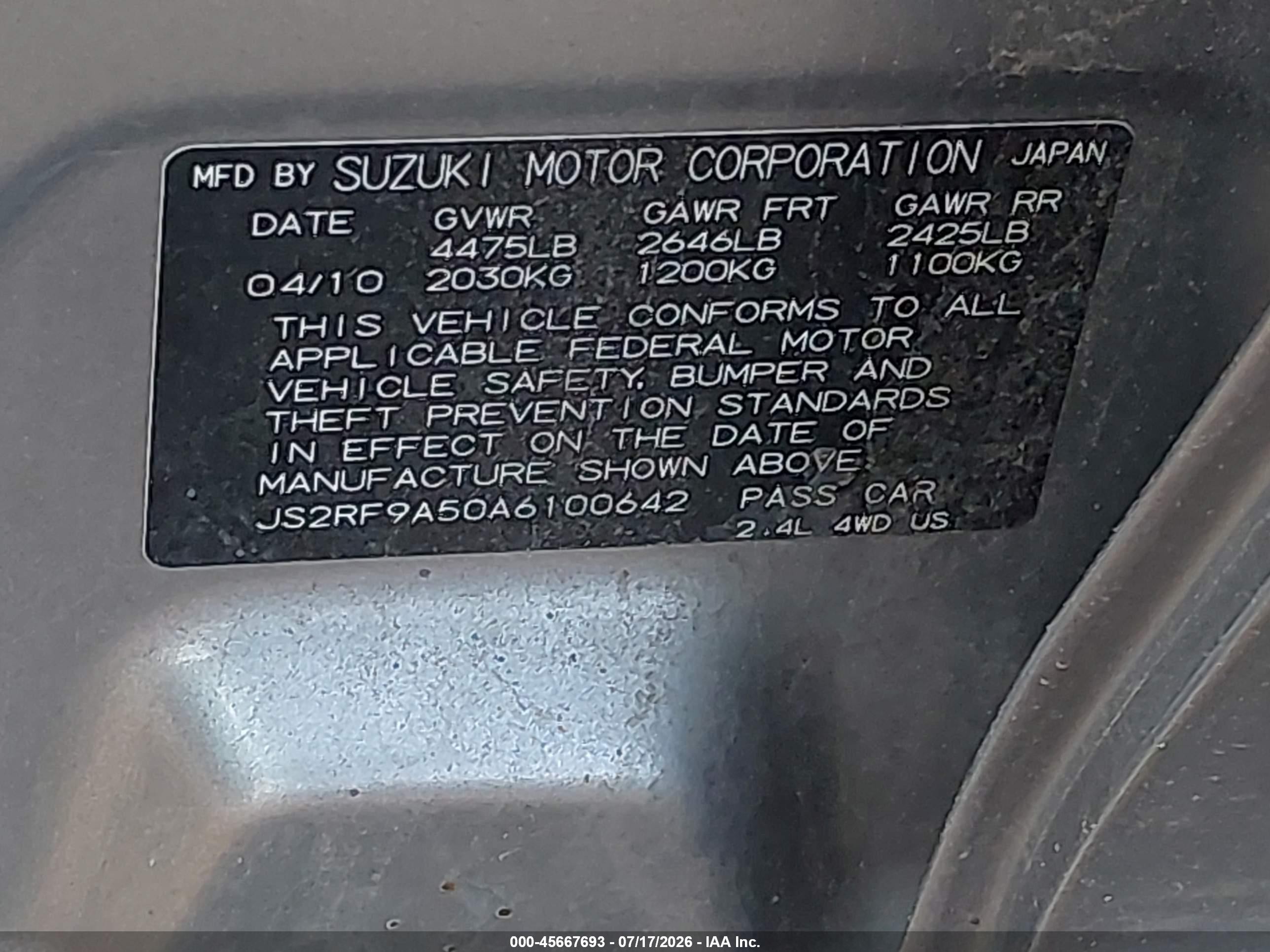 2010 Suzuki Kizashi Gts Gray vin: JS2RF9A50A6100642