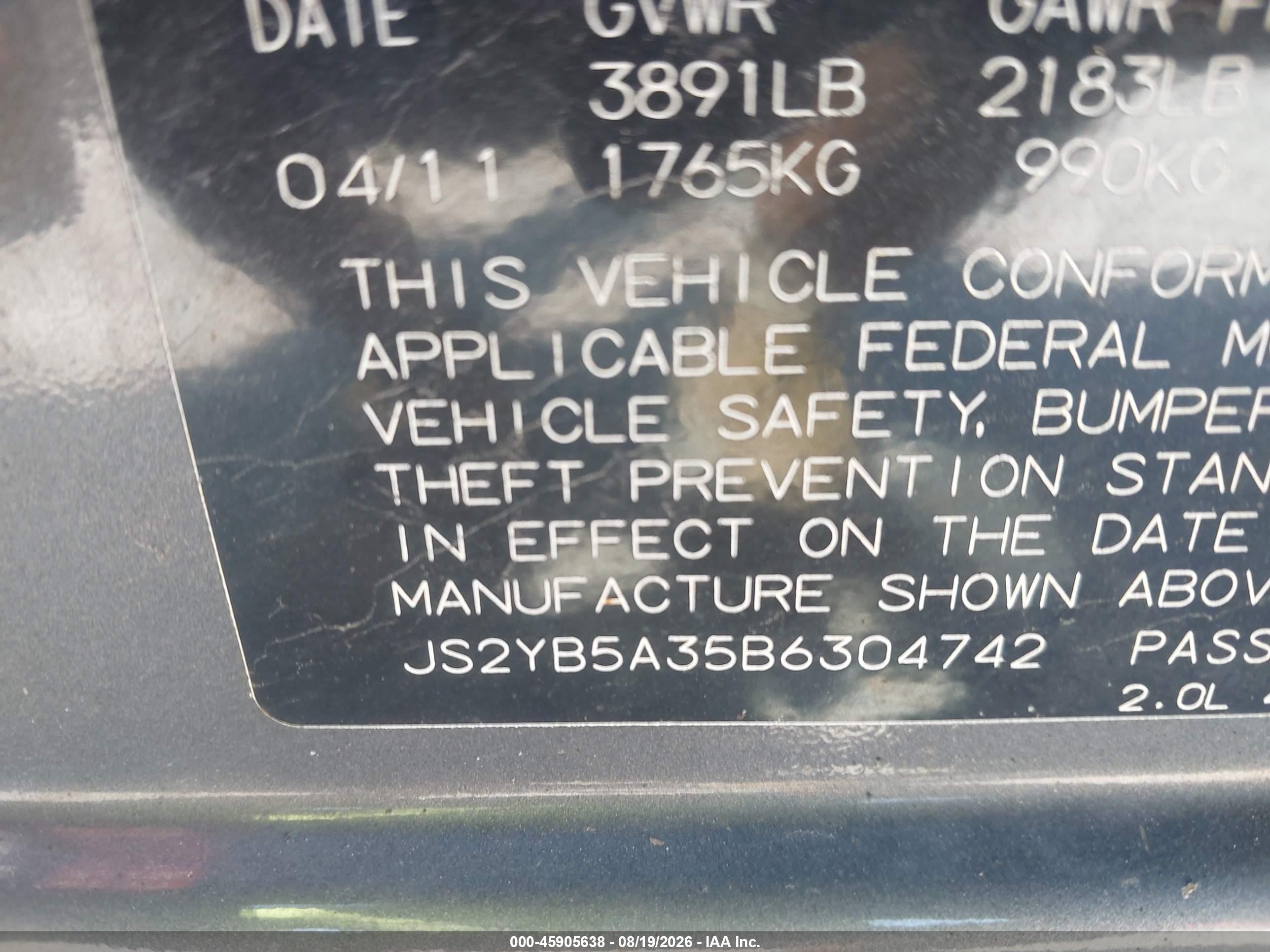 2011 Suzuki Sx4 Premium/tech Valu Pkg (nav) Gray vin: JS2YB5A35B6304742