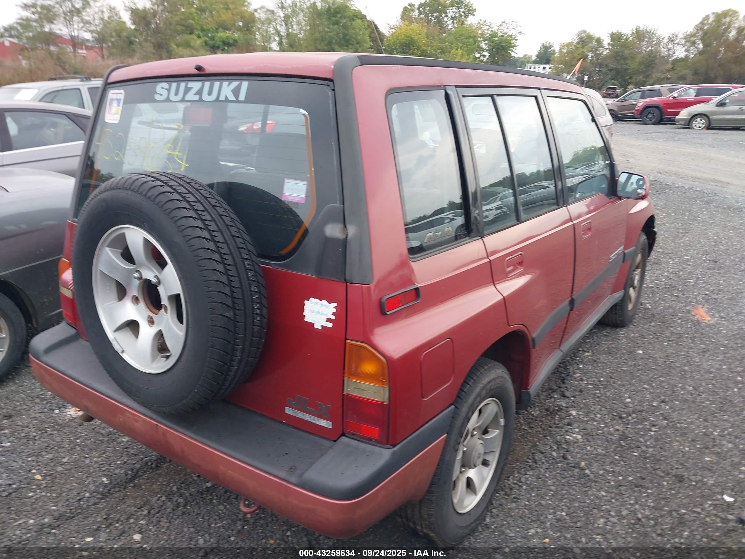 1995 Suzuki Sidekick Jx/jlx Red vin: JS3TD03V0S4110195