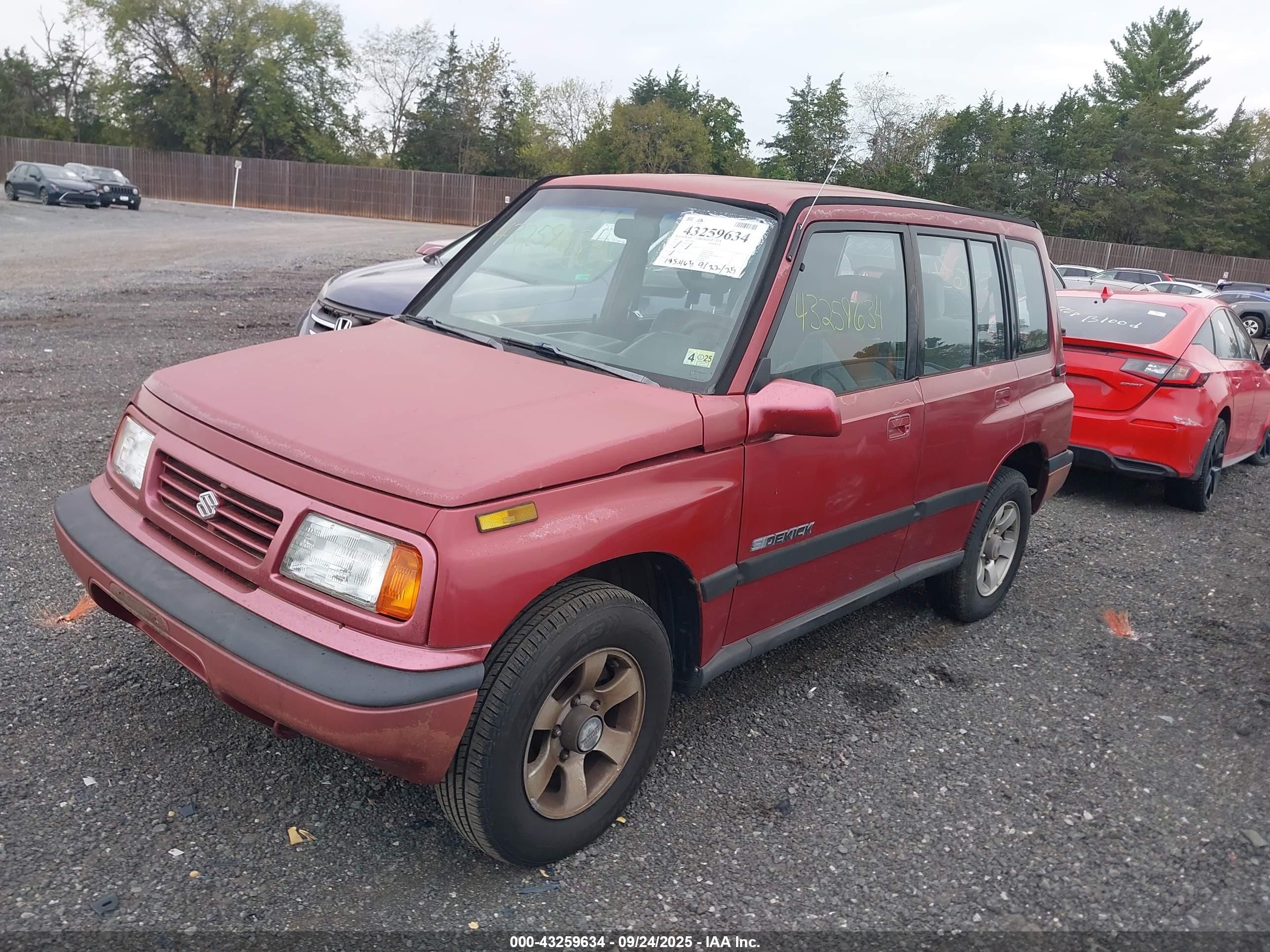 1995 Suzuki Sidekick Jx/jlx Red vin: JS3TD03V0S4110195