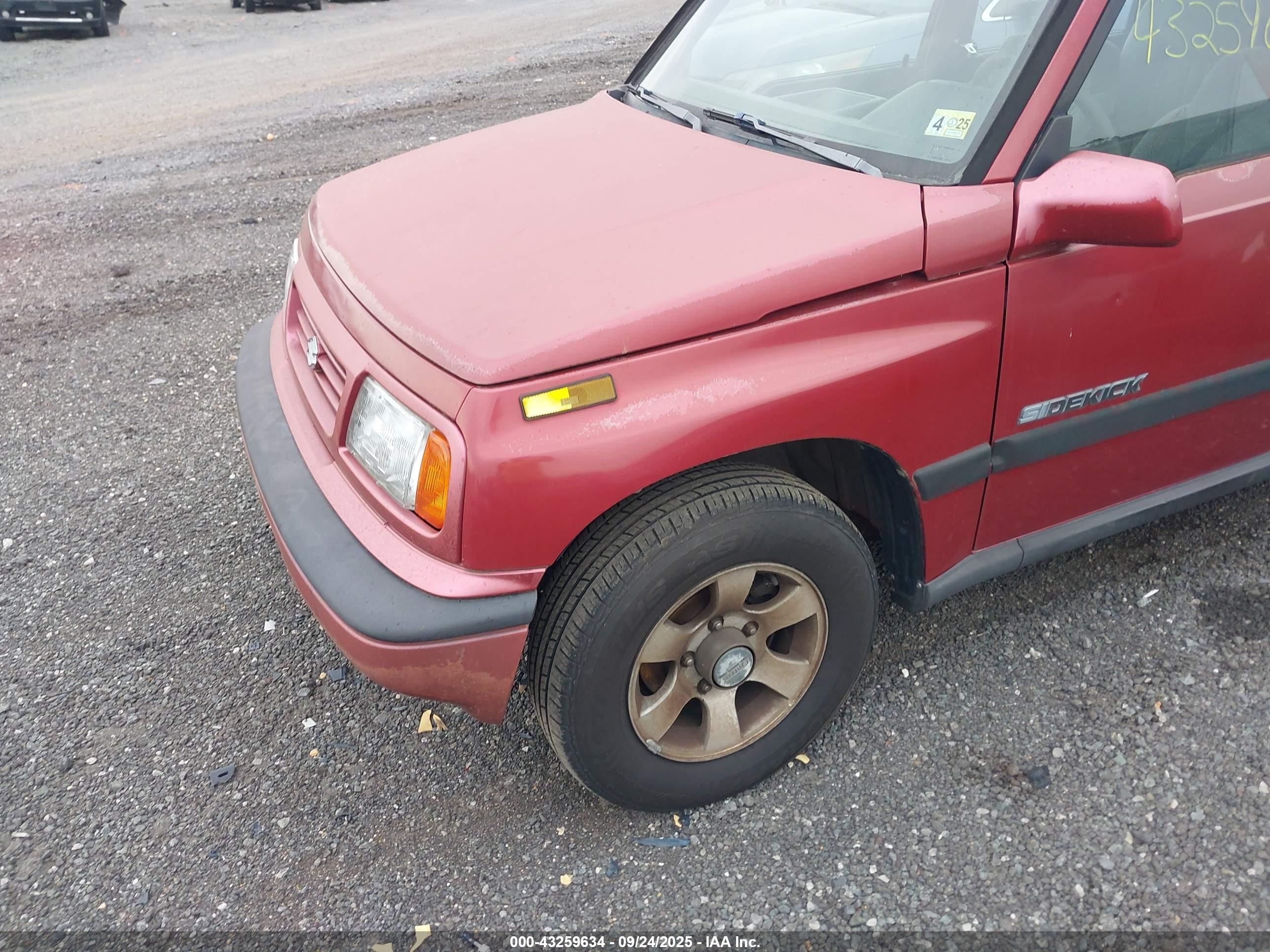 1995 Suzuki Sidekick Jx/jlx Red vin: JS3TD03V0S4110195