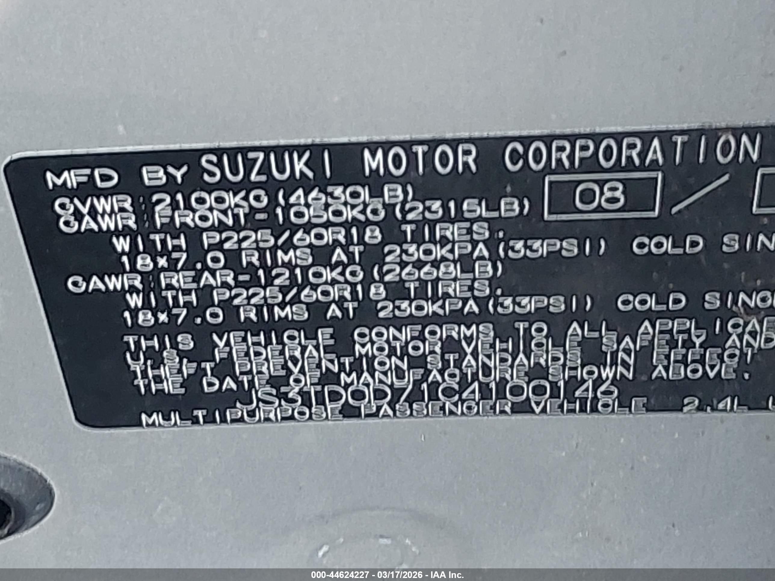 2012 Suzuki Grand Vitara Limited Silver vin: JS3TD0D71C4100146