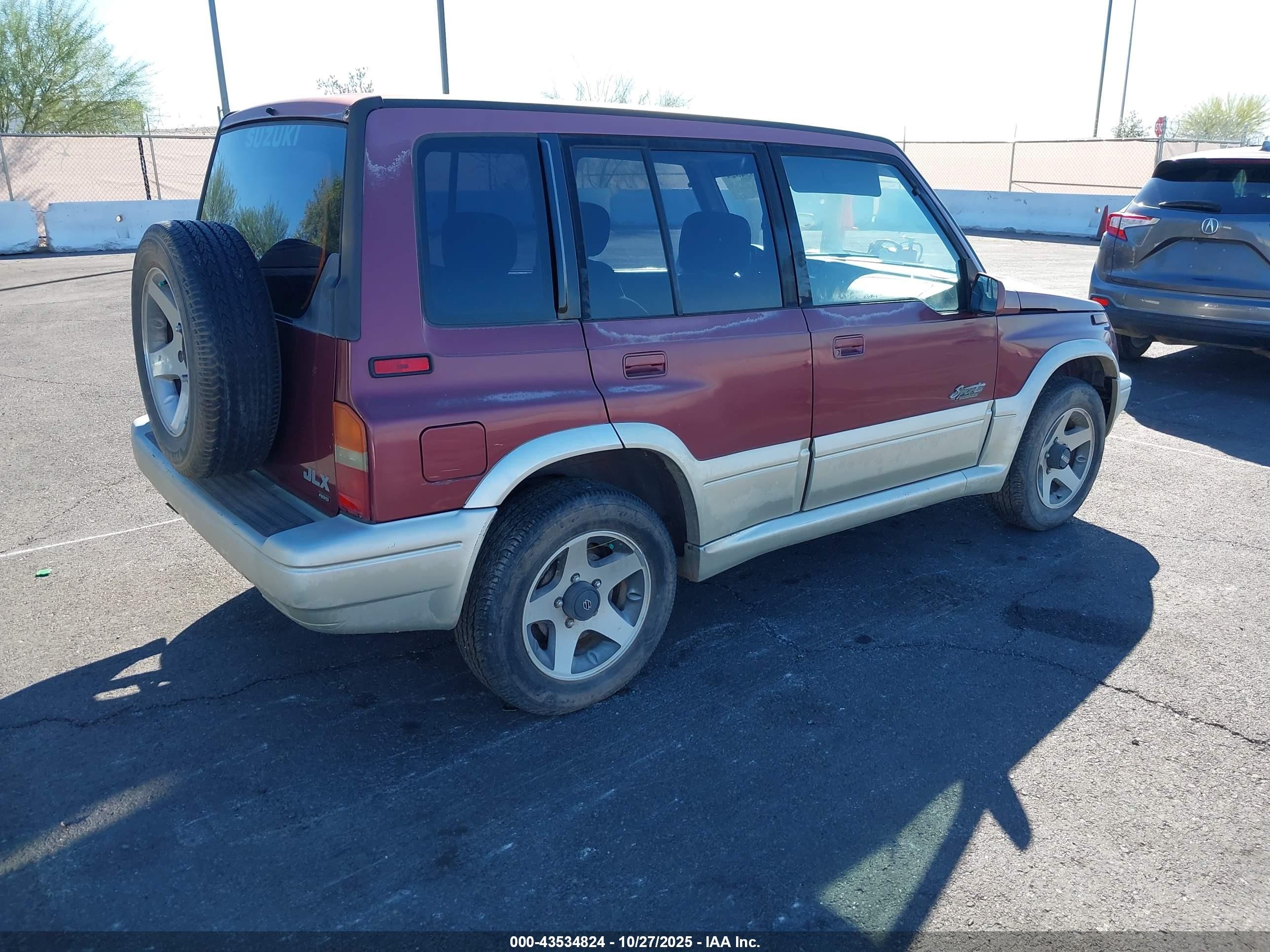 1998 Suzuki Sidekick Jlx Sport/jx Sport Red vin: JS3TD21V2W4109389