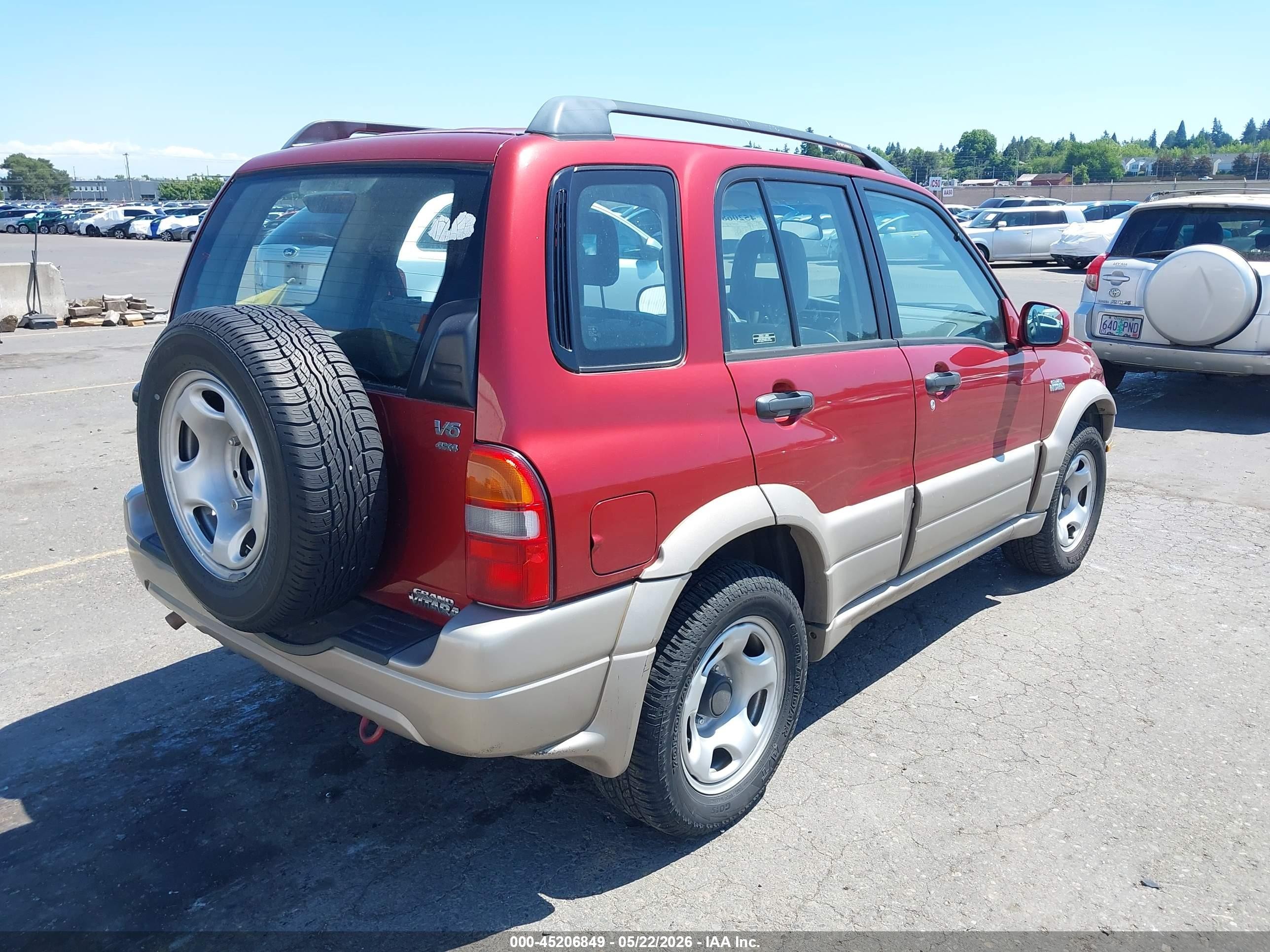 2001 Suzuki Grand Vitara Jlx/jlx+/limited Red vin: JS3TD62VX14168902