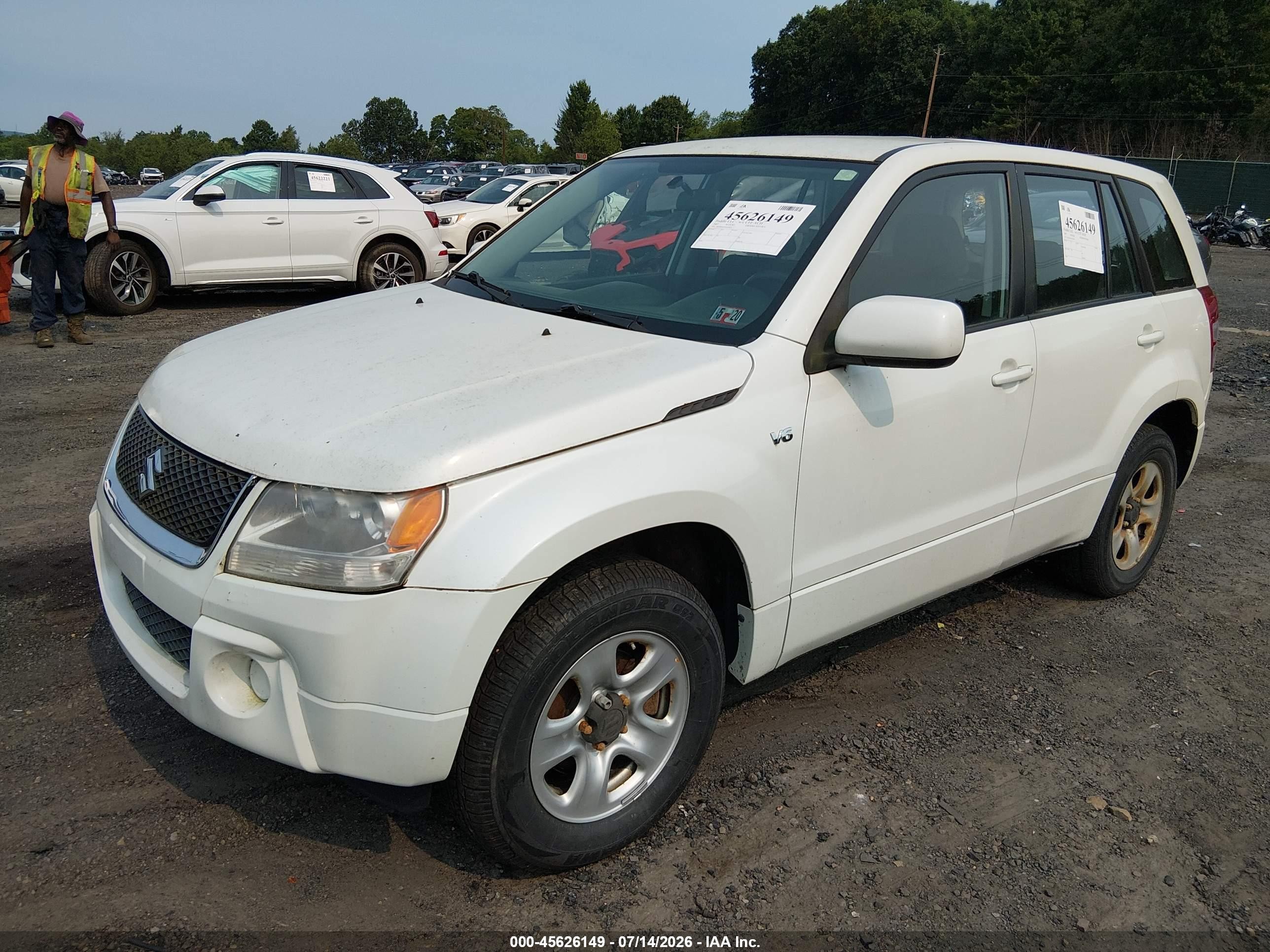 2007 Suzuki Grand Vitara White vin: JS3TD941874203473