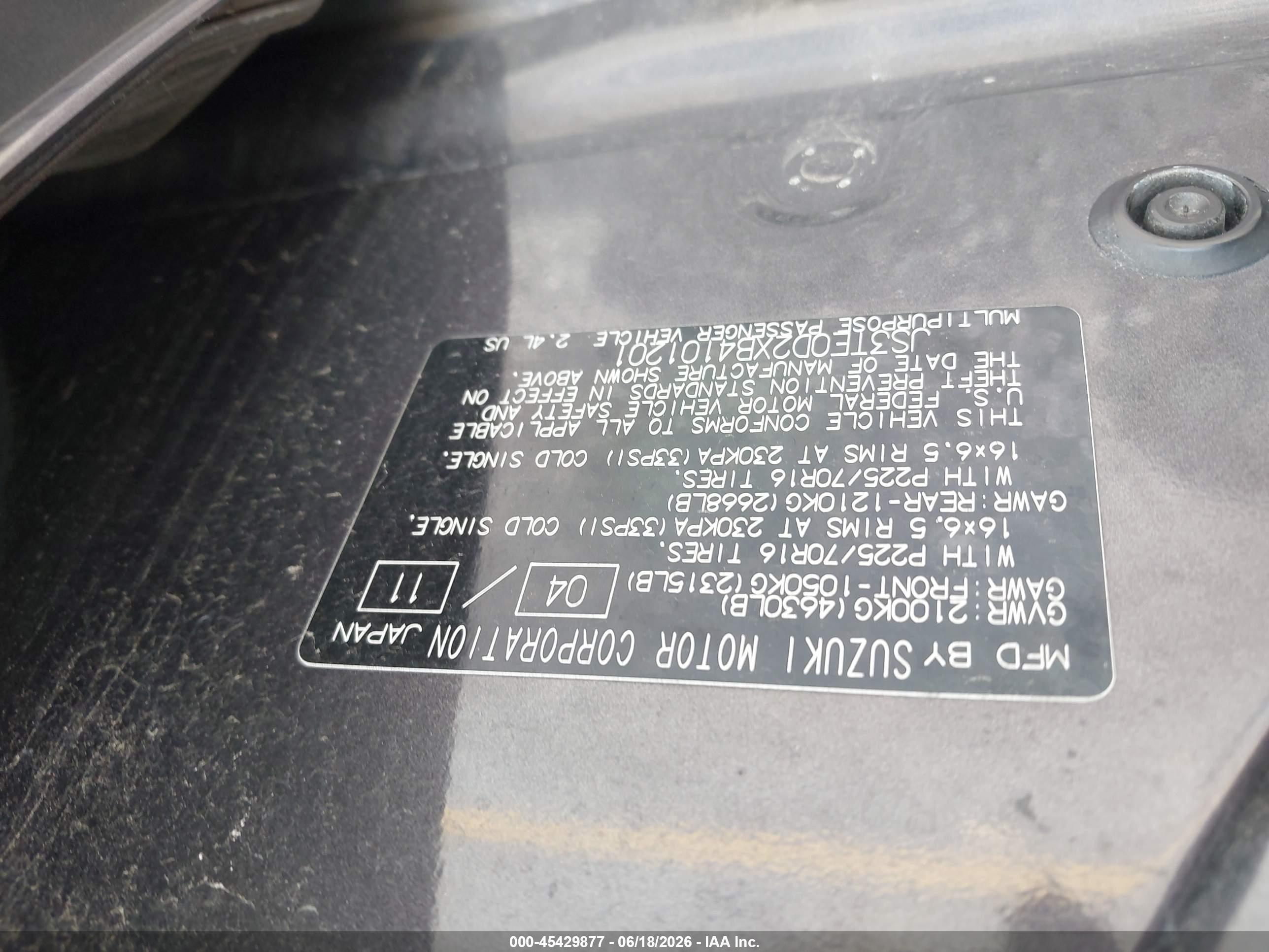 2011 Suzuki Grand Vitara Premium Silver vin: JS3TE0D2XB4101201