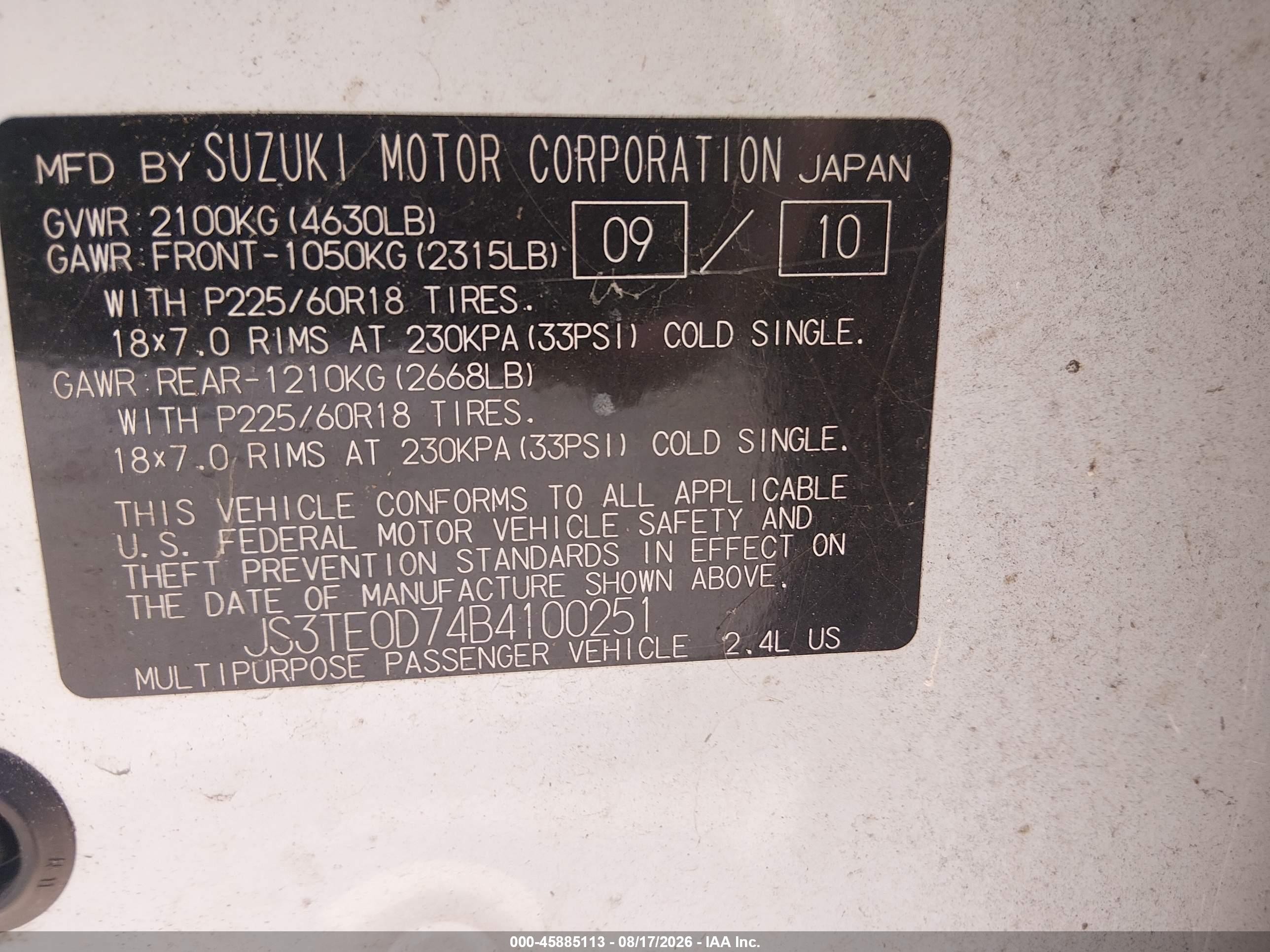2011 Suzuki Grand Vitara Limited Белый vin: JS3TE0D74B4100251