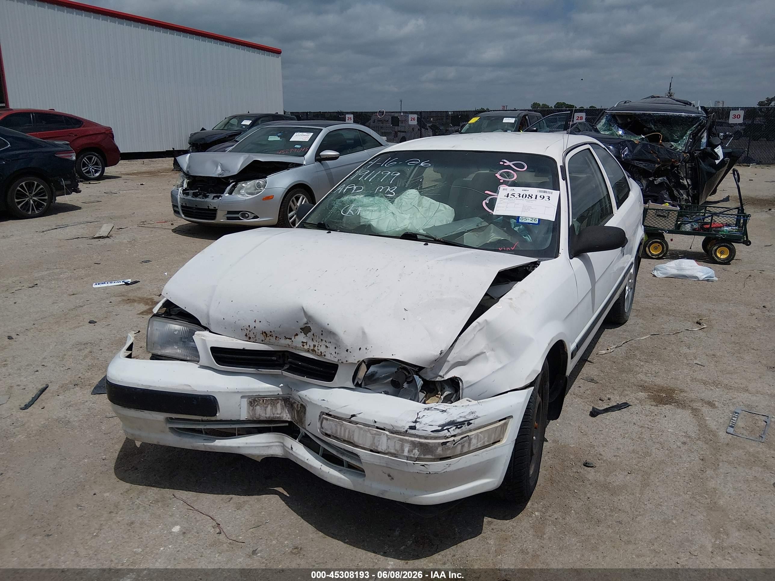 1997 Toyota Tercel Ce White vin: JT2AC52L2V0209188