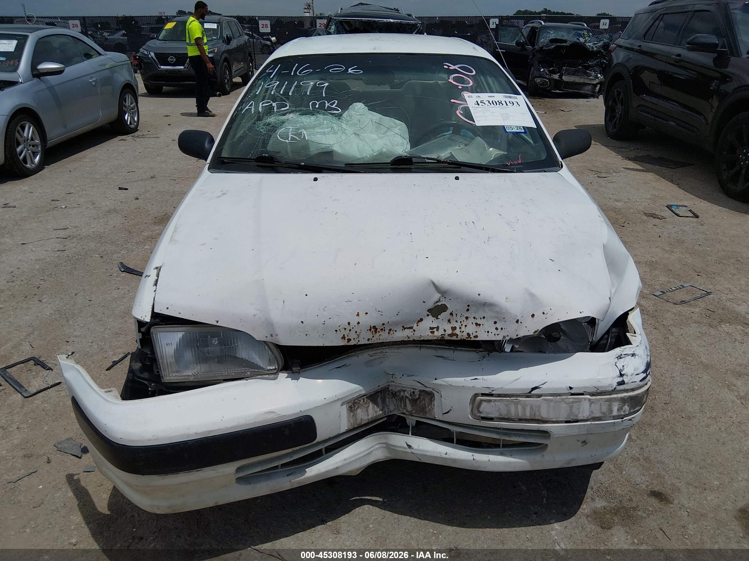 1997 Toyota Tercel Ce White vin: JT2AC52L2V0209188