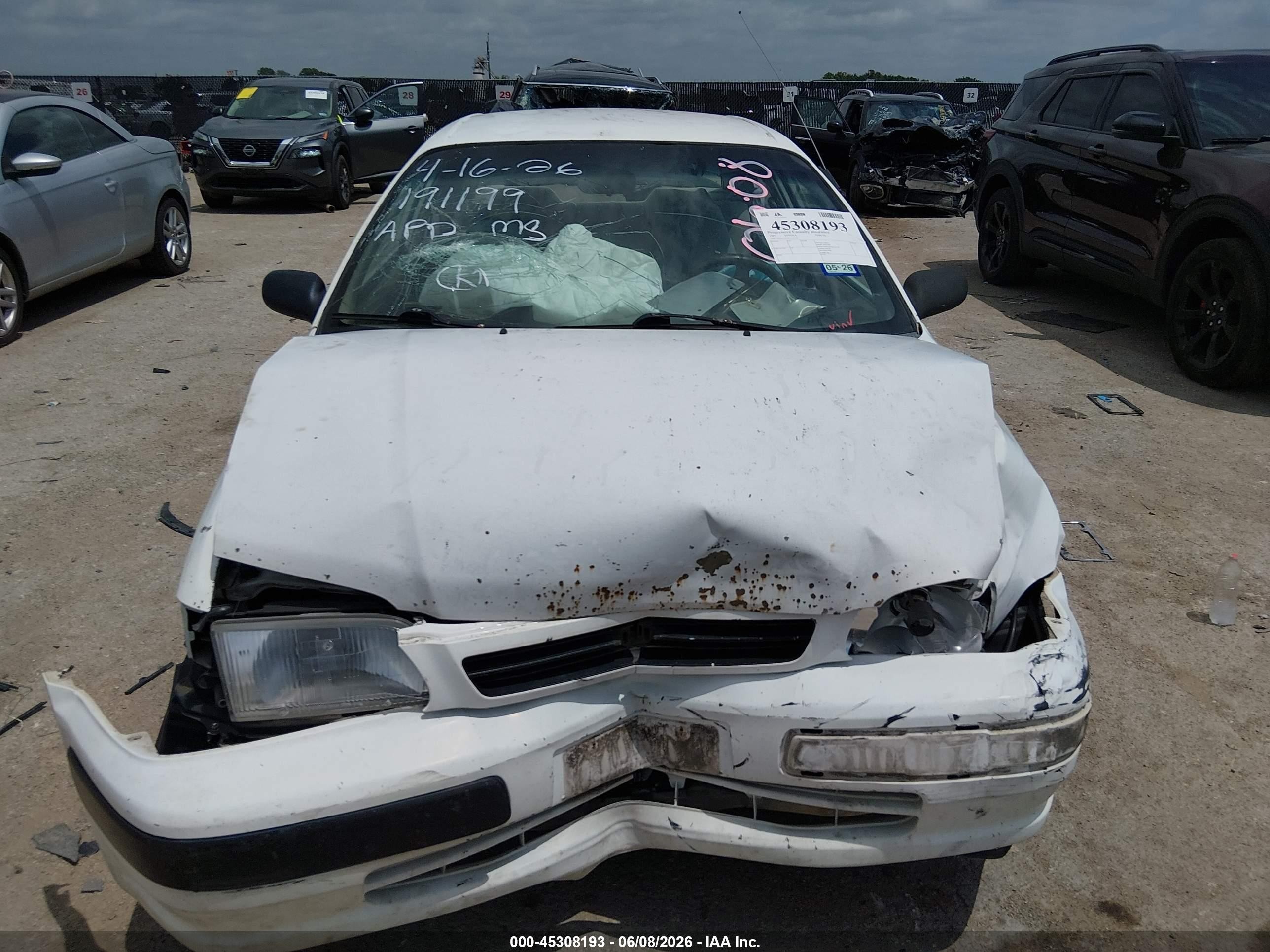 1997 Toyota Tercel Ce White vin: JT2AC52L2V0209188