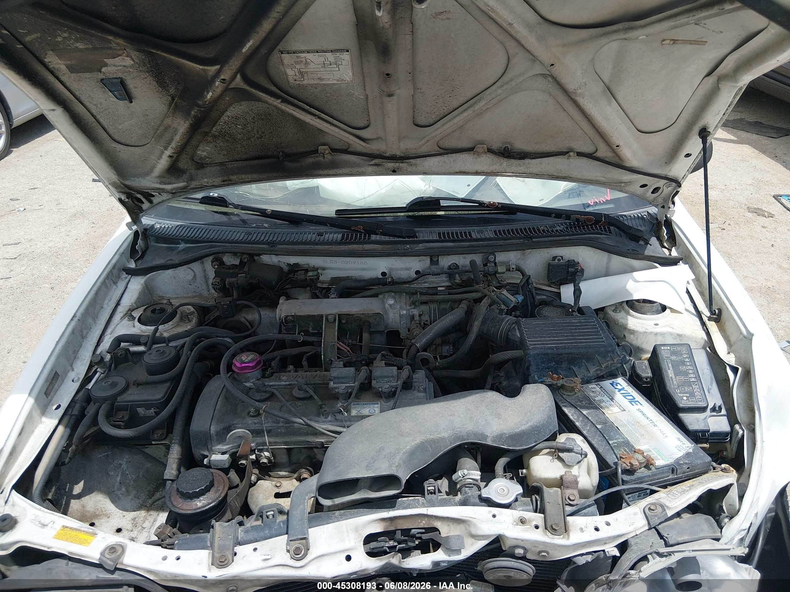 1997 Toyota Tercel Ce White vin: JT2AC52L2V0209188