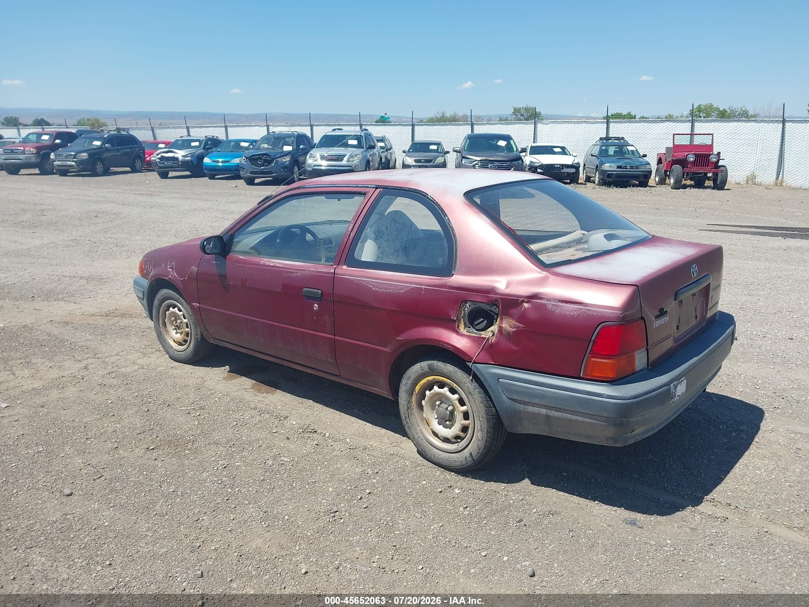 1996 Toyota Tercel Std/dx Red vin: JT2AC52L3T0141058