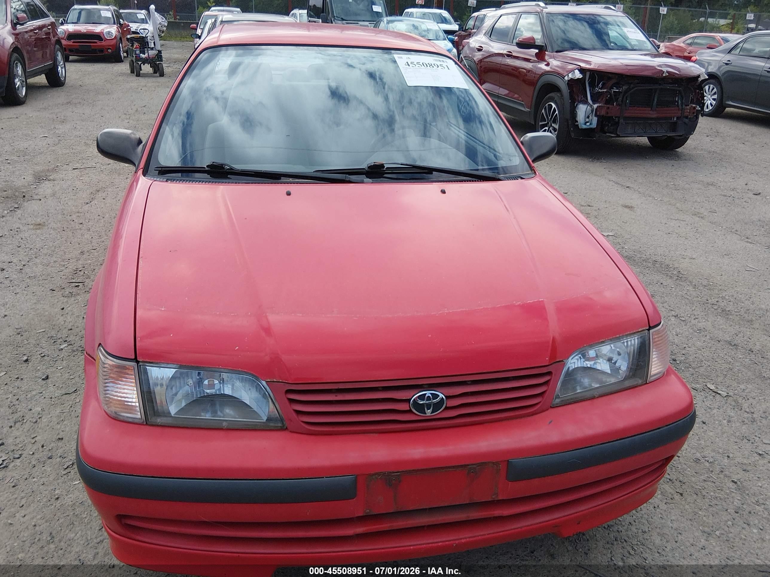 1998 Toyota Tercel Ce Red vin: JT2AC52L6W0310803