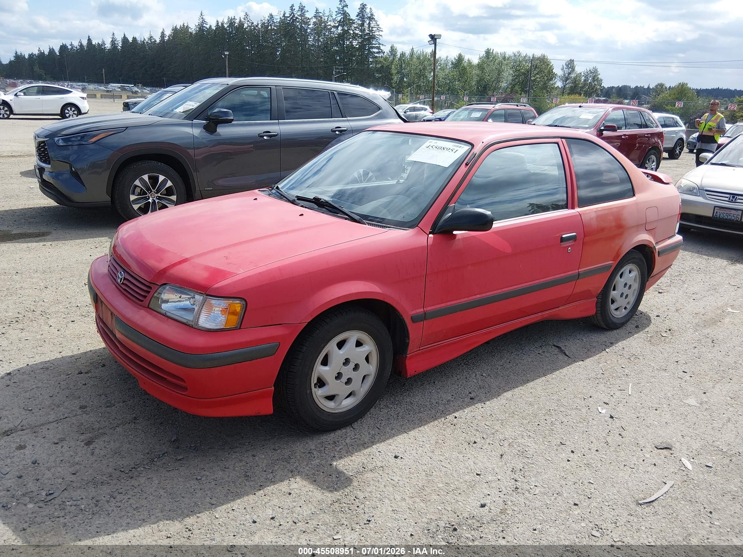 1998 Toyota Tercel Ce Red vin: JT2AC52L6W0310803
