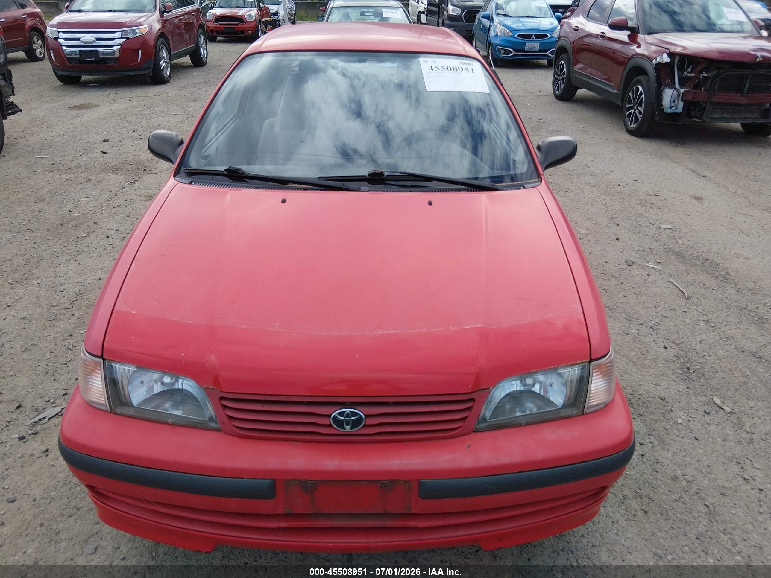 1998 Toyota Tercel Ce Red vin: JT2AC52L6W0310803