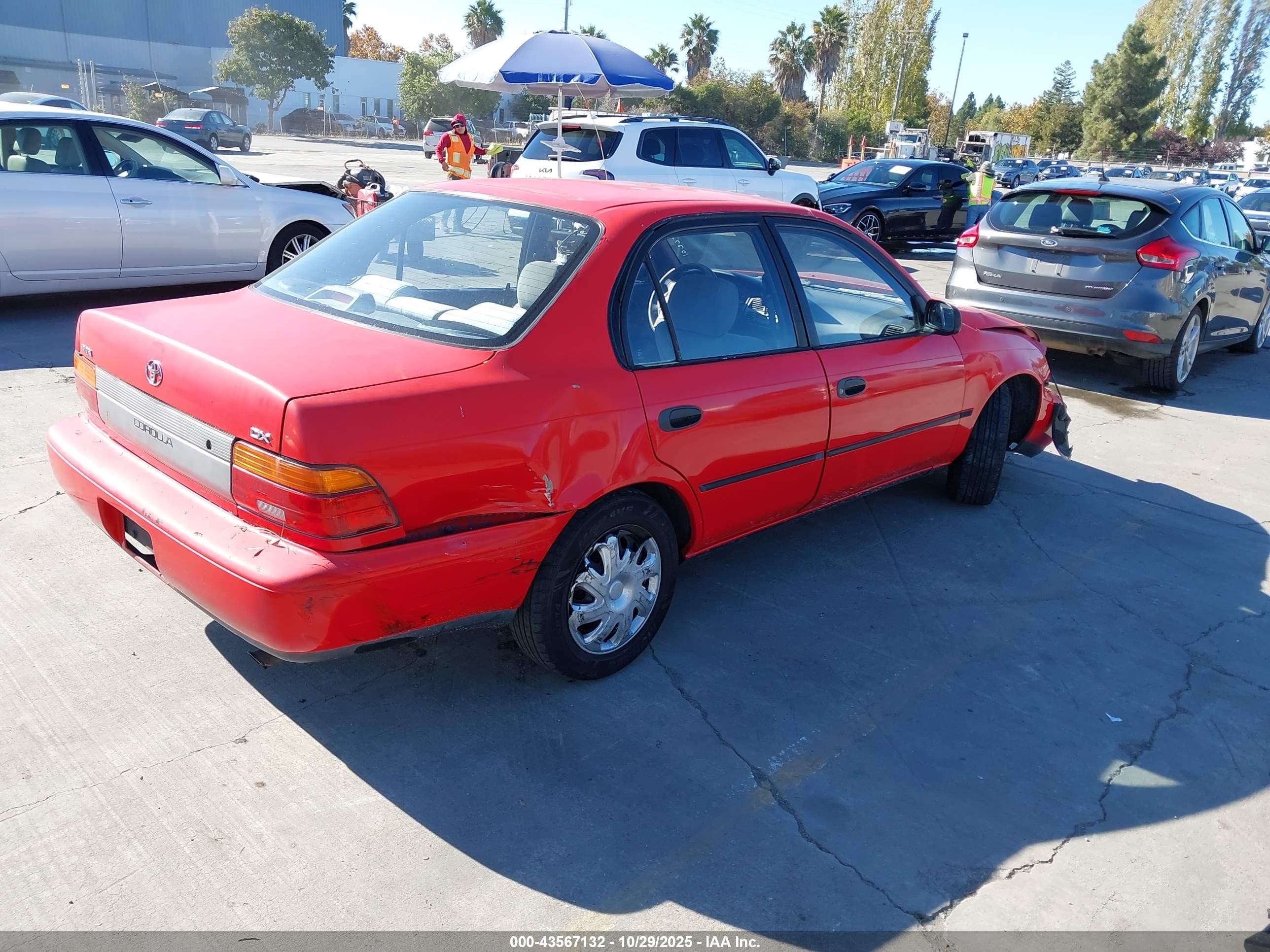1993 Toyota Corolla Le/dx Red vin: JT2AE09E6P0028893