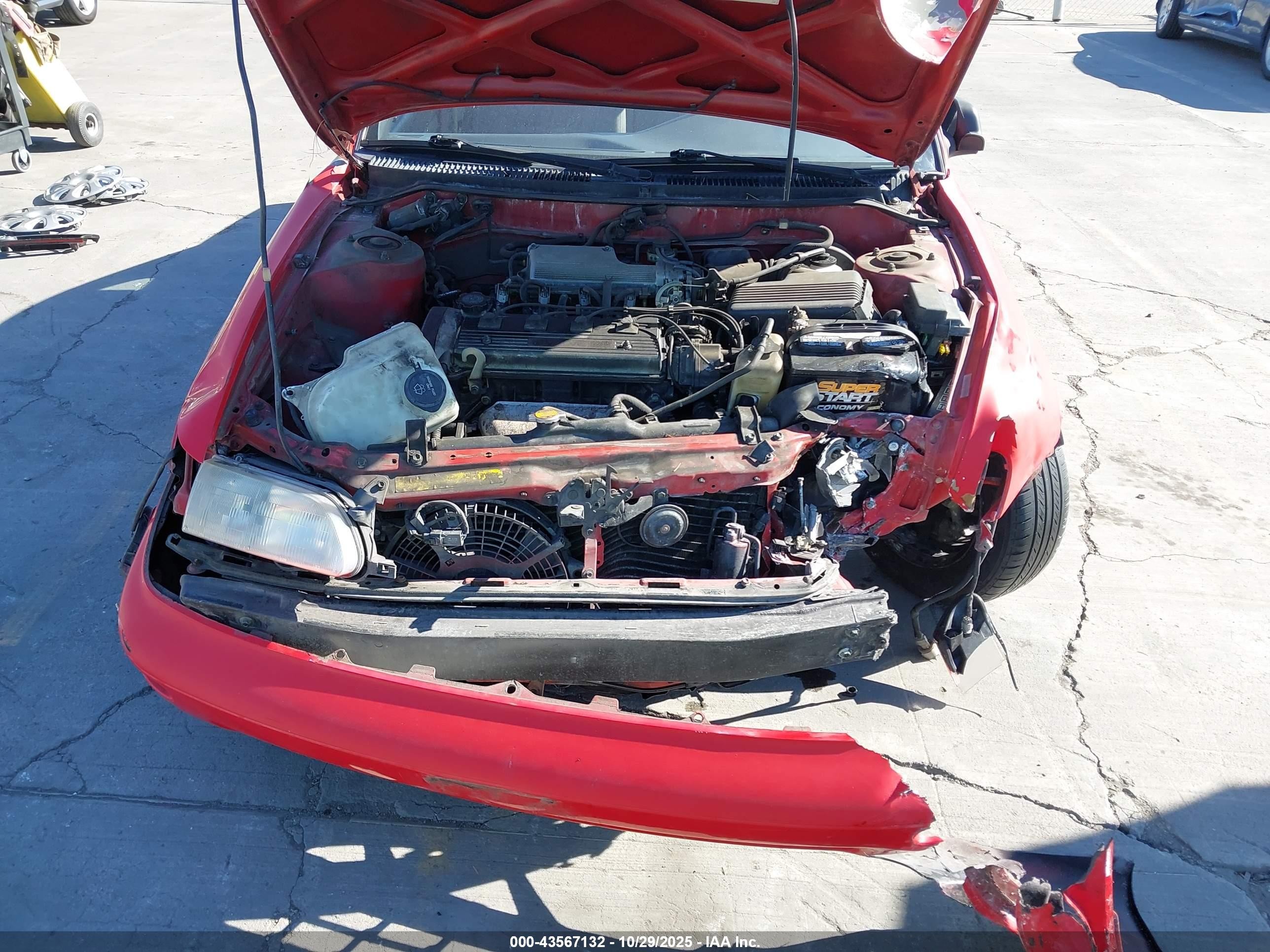 1993 Toyota Corolla Le/dx Red vin: JT2AE09E6P0028893