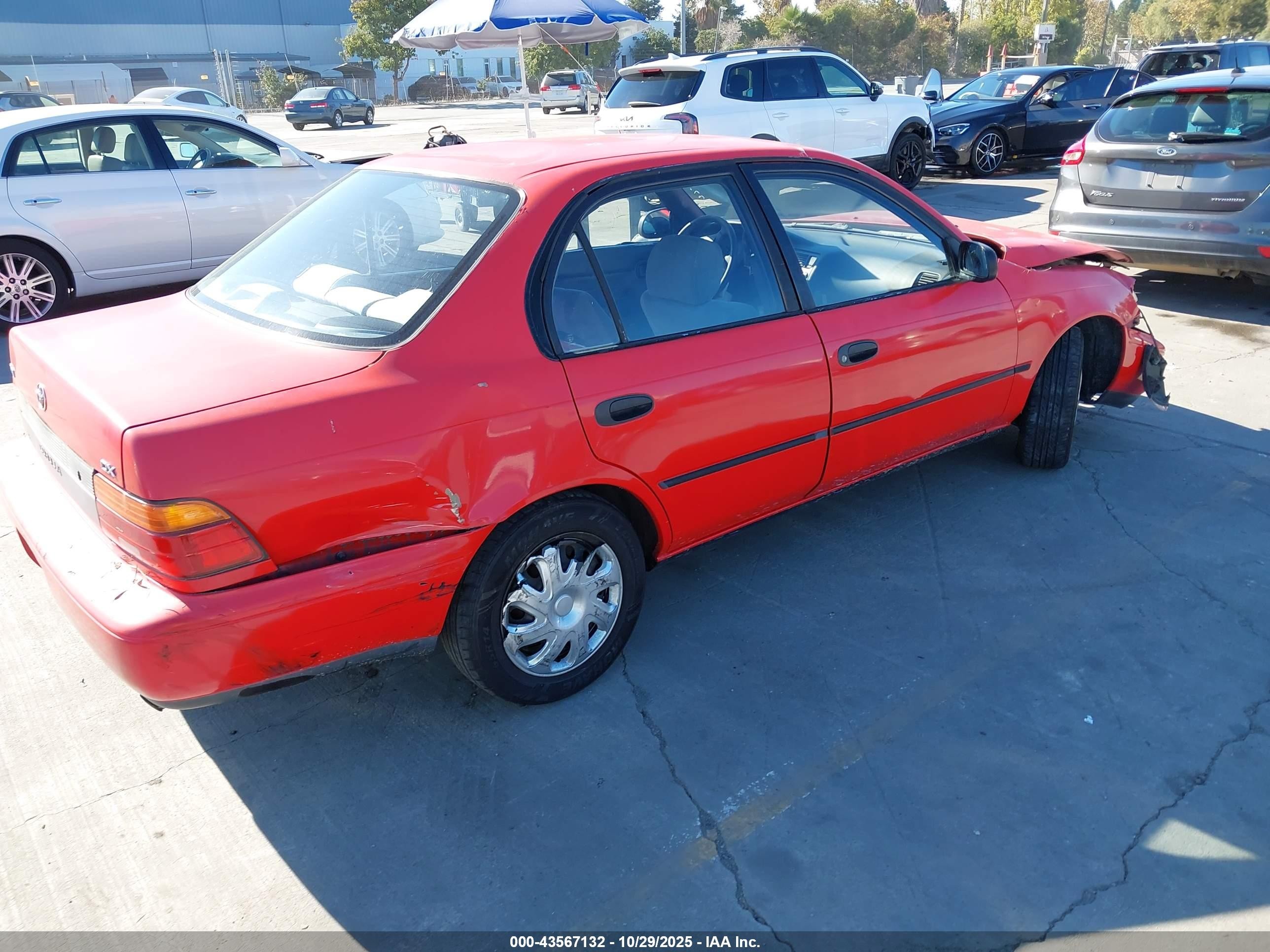1993 Toyota Corolla Le/dx Red vin: JT2AE09E6P0028893