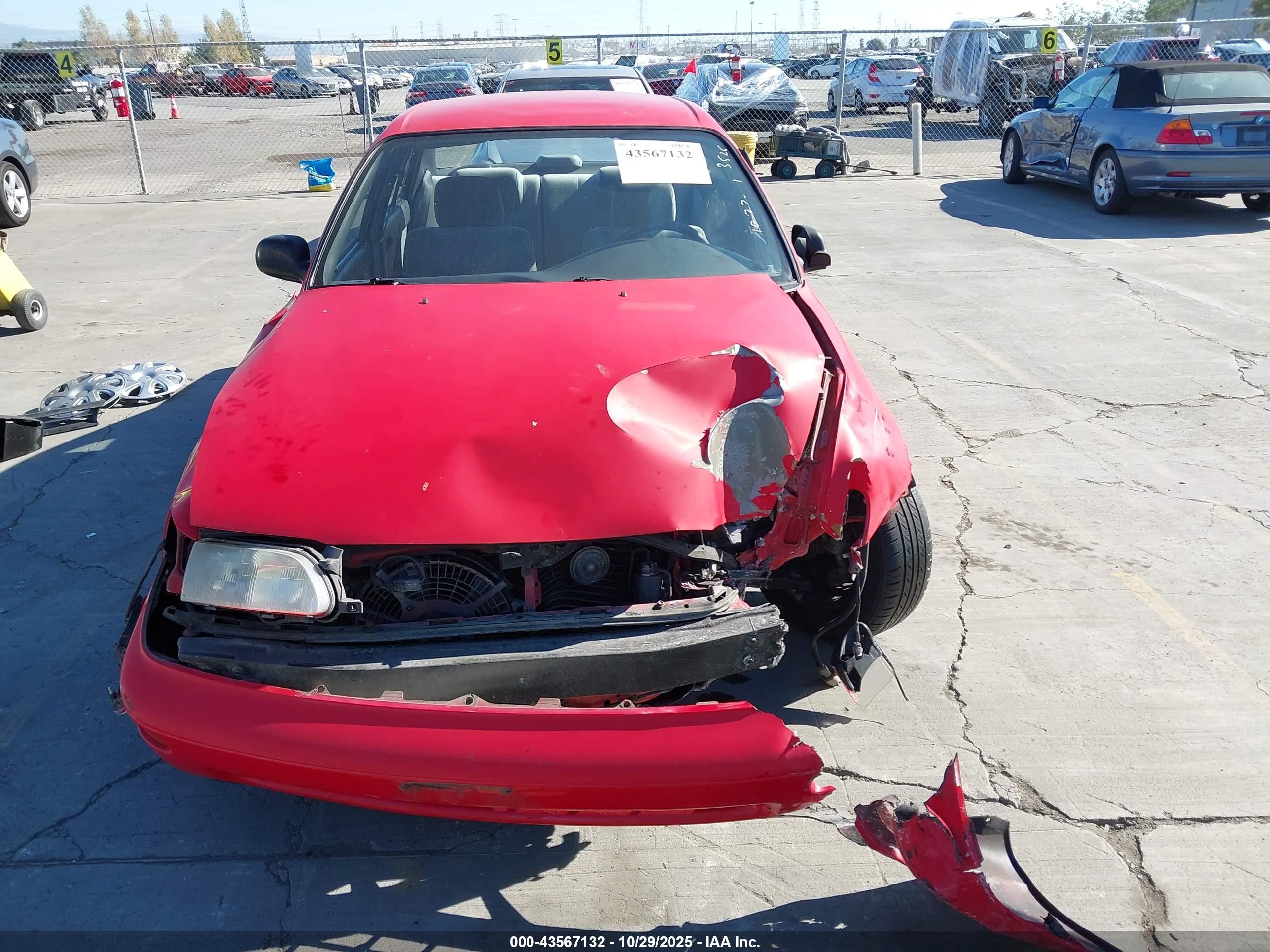1993 Toyota Corolla Le/dx Red vin: JT2AE09E6P0028893