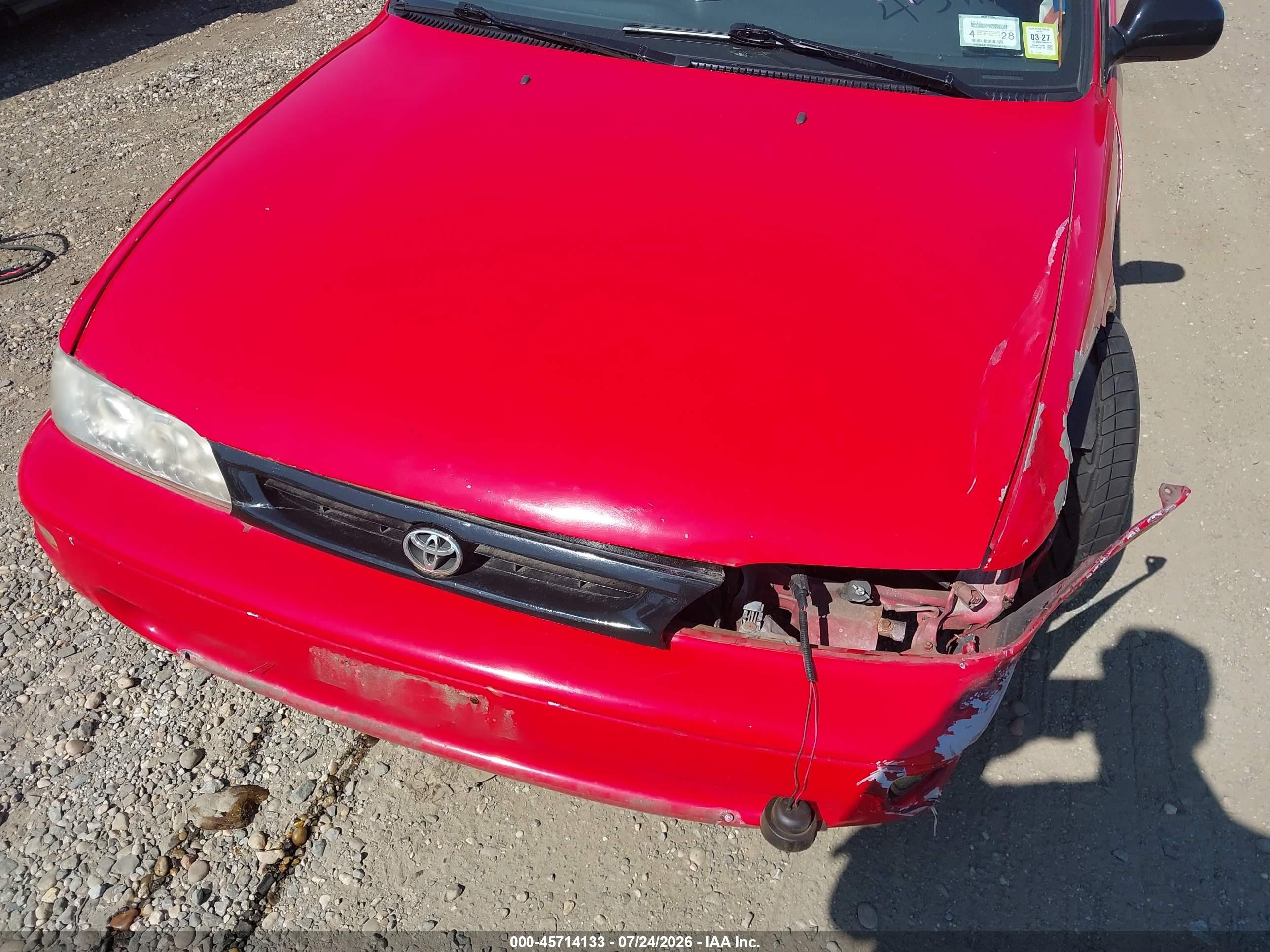 1993 Toyota Corolla Dx Red vin: JT2AE09W7P0043170