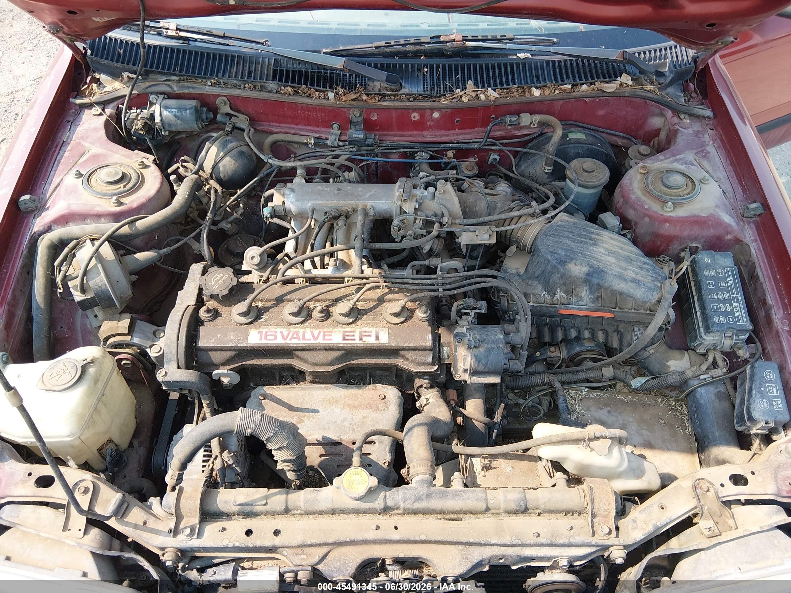 1991 Toyota Corolla Red vin: JT2AE91A4M3427552