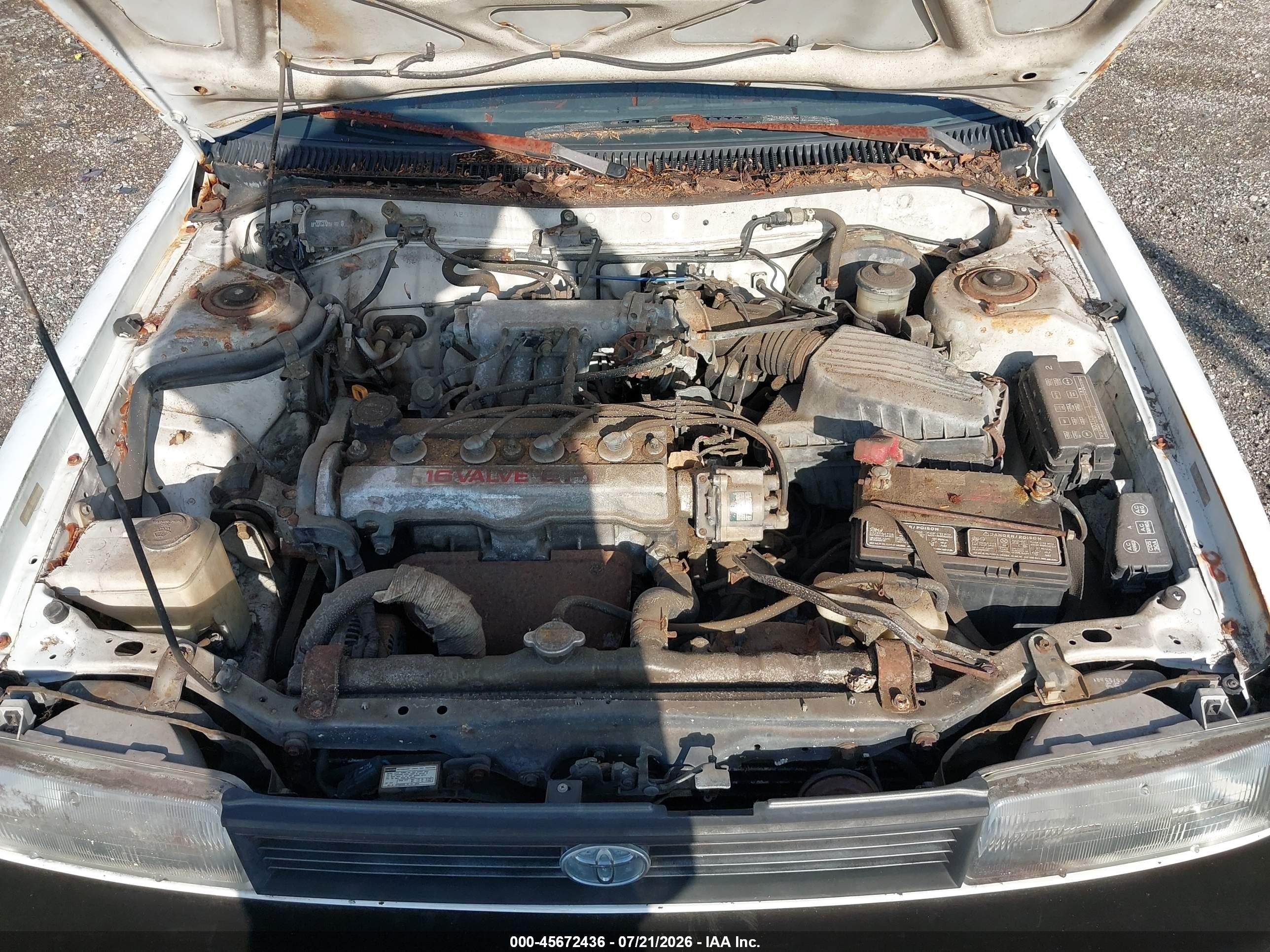 1992 Toyota Corolla   White vin: JT2AE91AINO273014