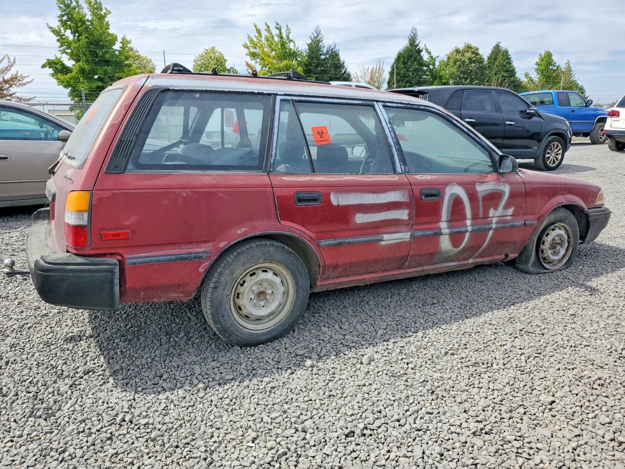 1988 Toyota Corolla Deluxe Red vin: JT2AE92W1K3180885